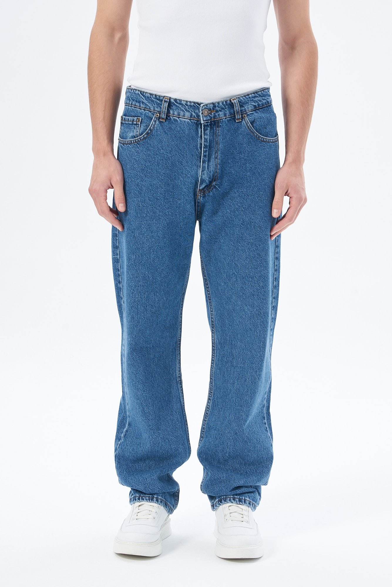 Erkek Baggy Fıt Denim Pantolon