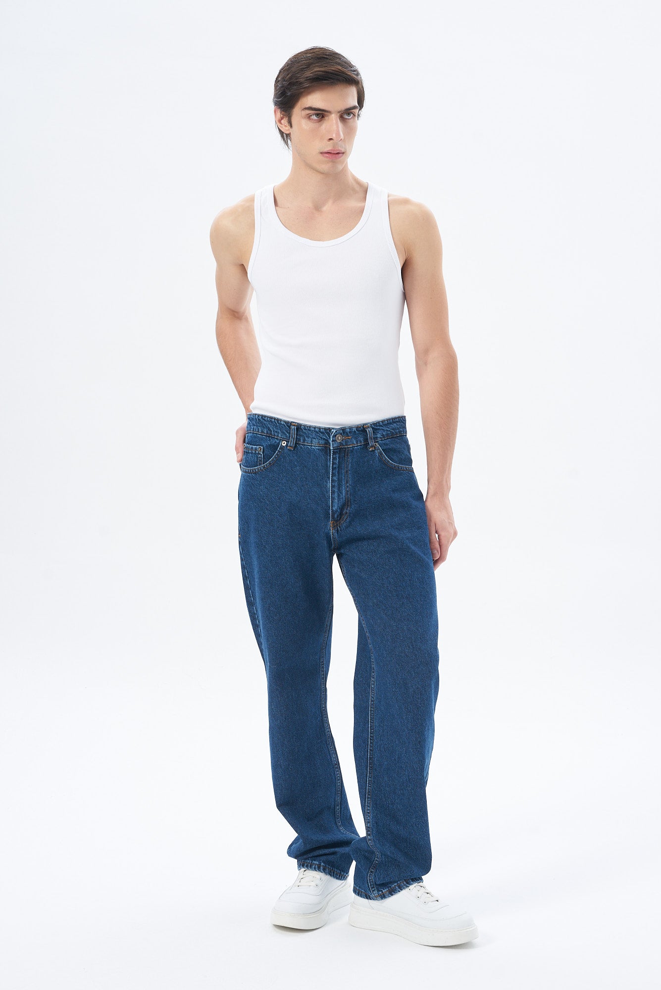 Erkek Baggy Fıt Denim Pantolon