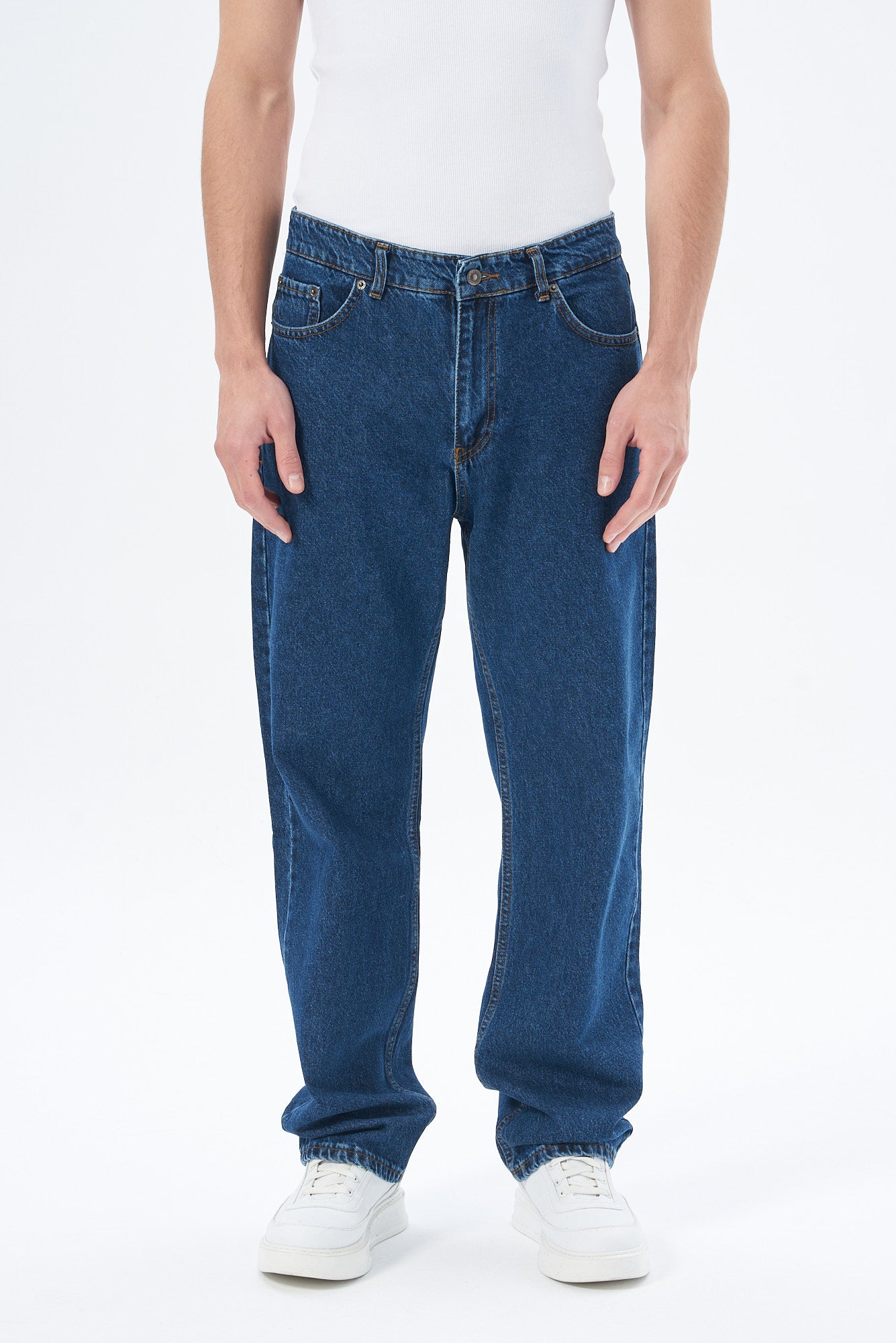 Erkek Baggy Fıt Denim Pantolon
