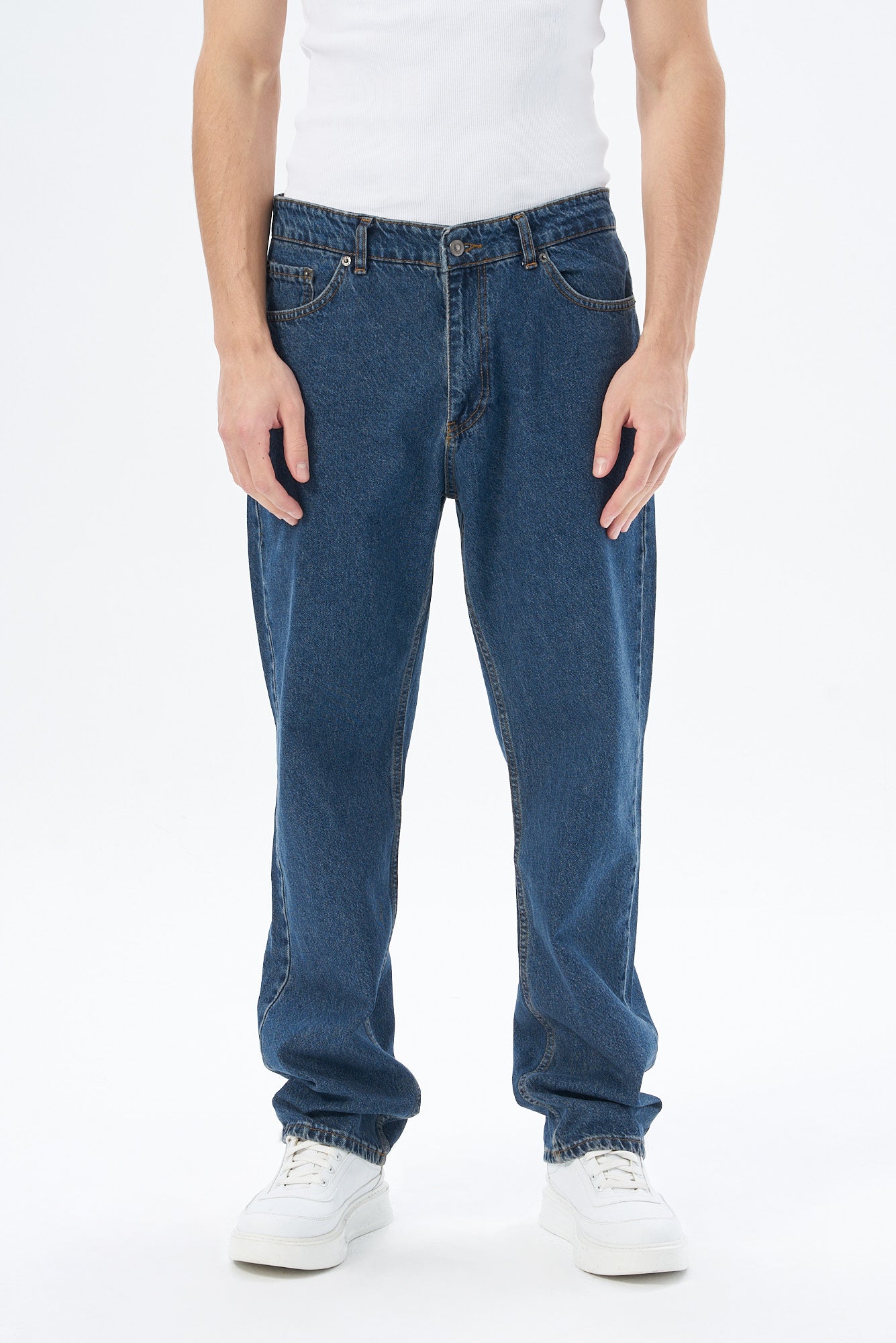 Erkek Baggy Fıt Denim Pantolon
