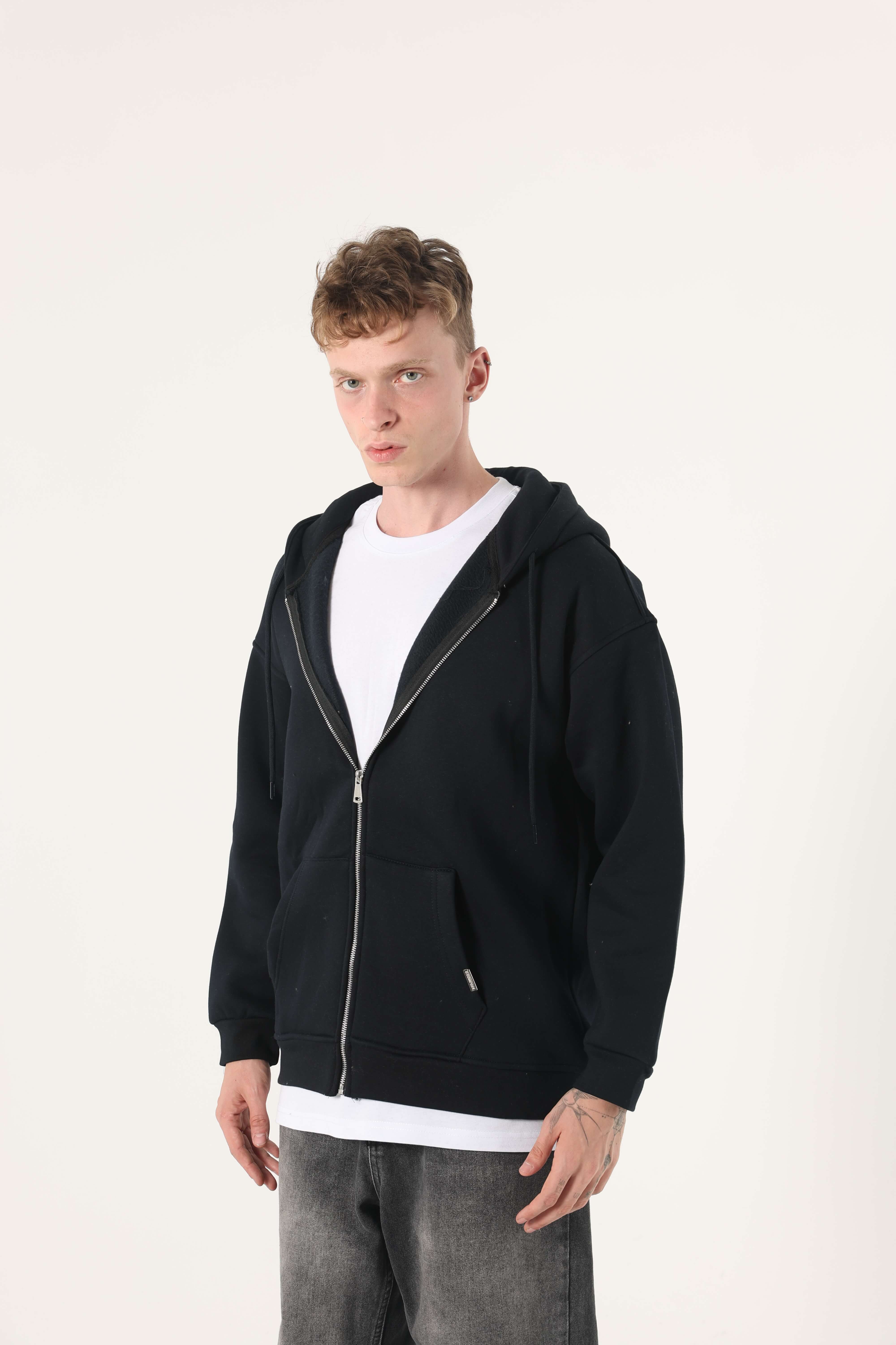 Erkek Comfort Basıc Eşofman Üstü Fermuarlı