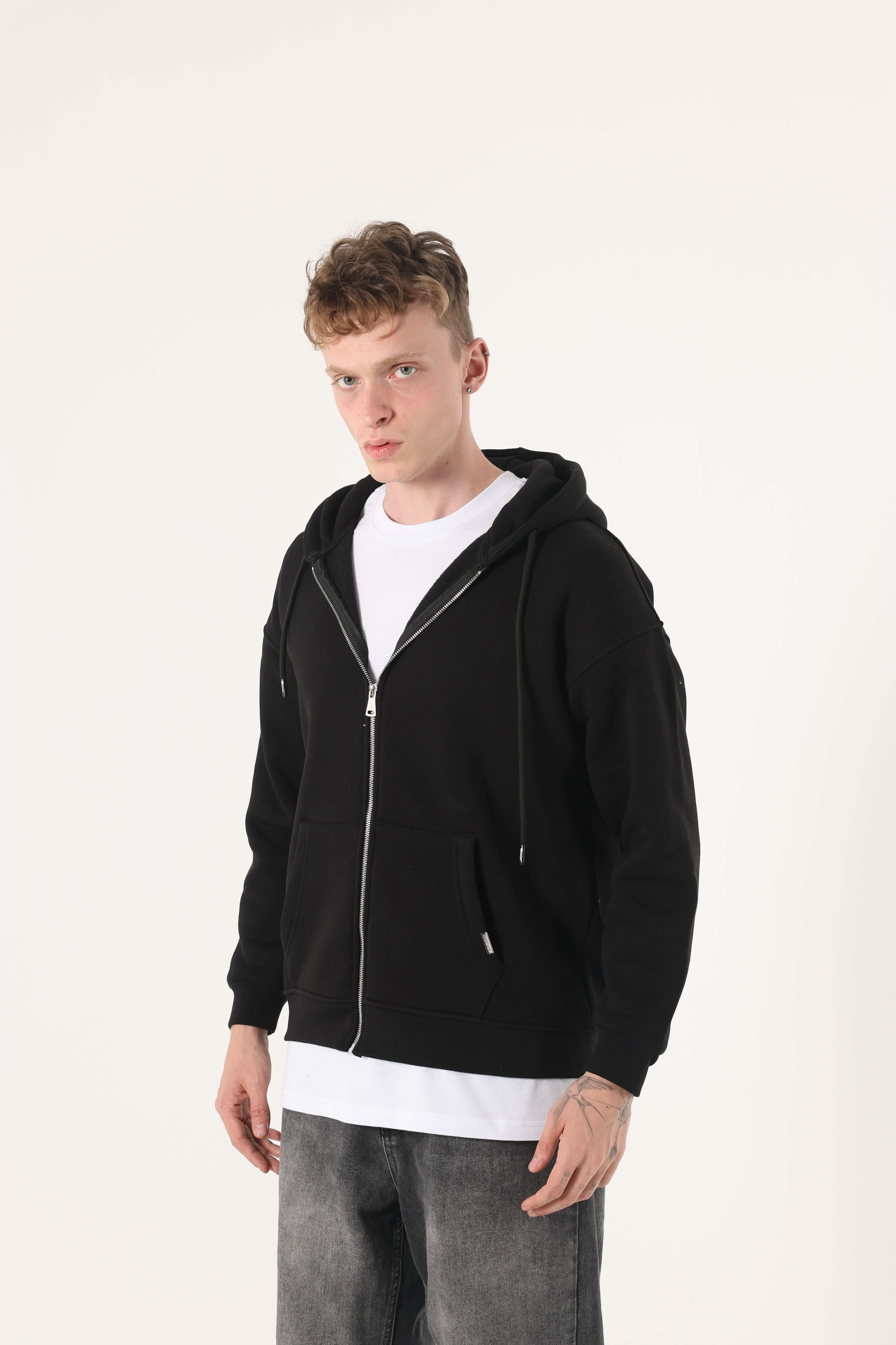 Erkek Comfort Basıc Eşofman Üstü Fermuarlı