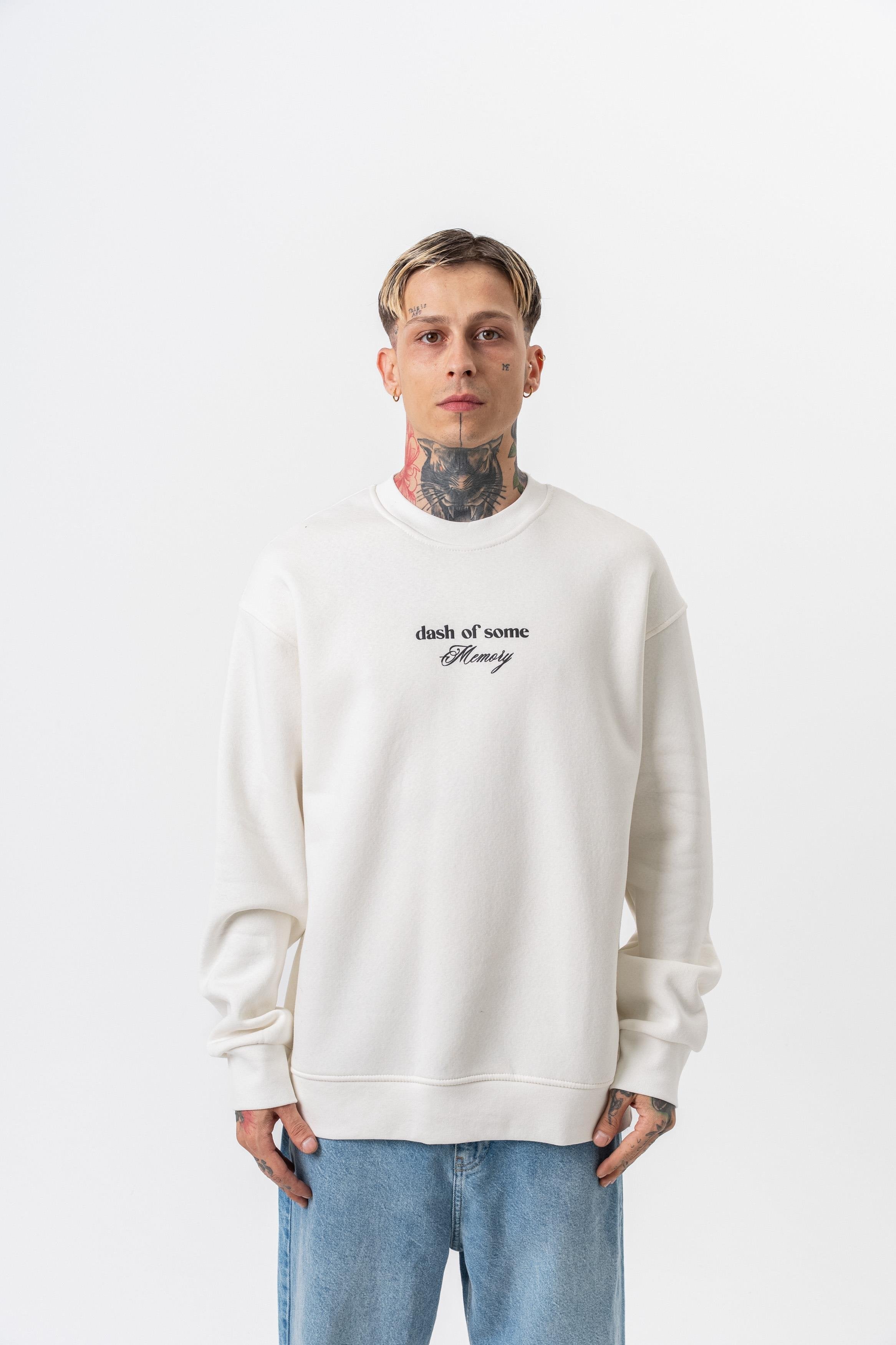 Oversized sweatshirt met ronde hals en memory foam print voor heren