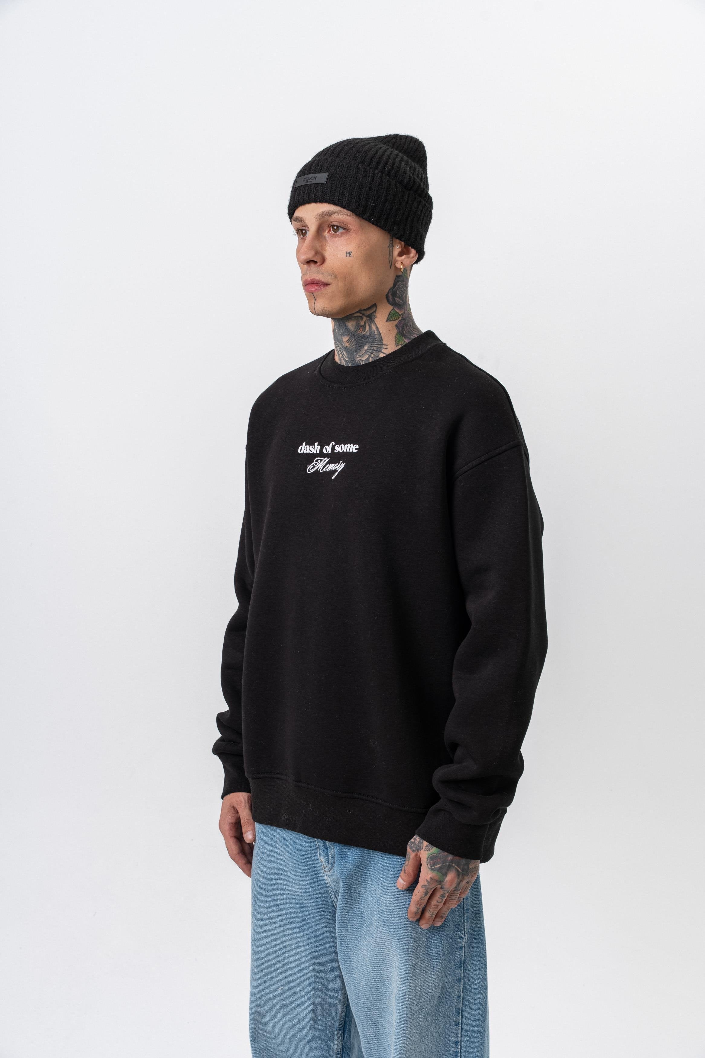 Oversized sweatshirt met ronde hals en memory foam print voor heren