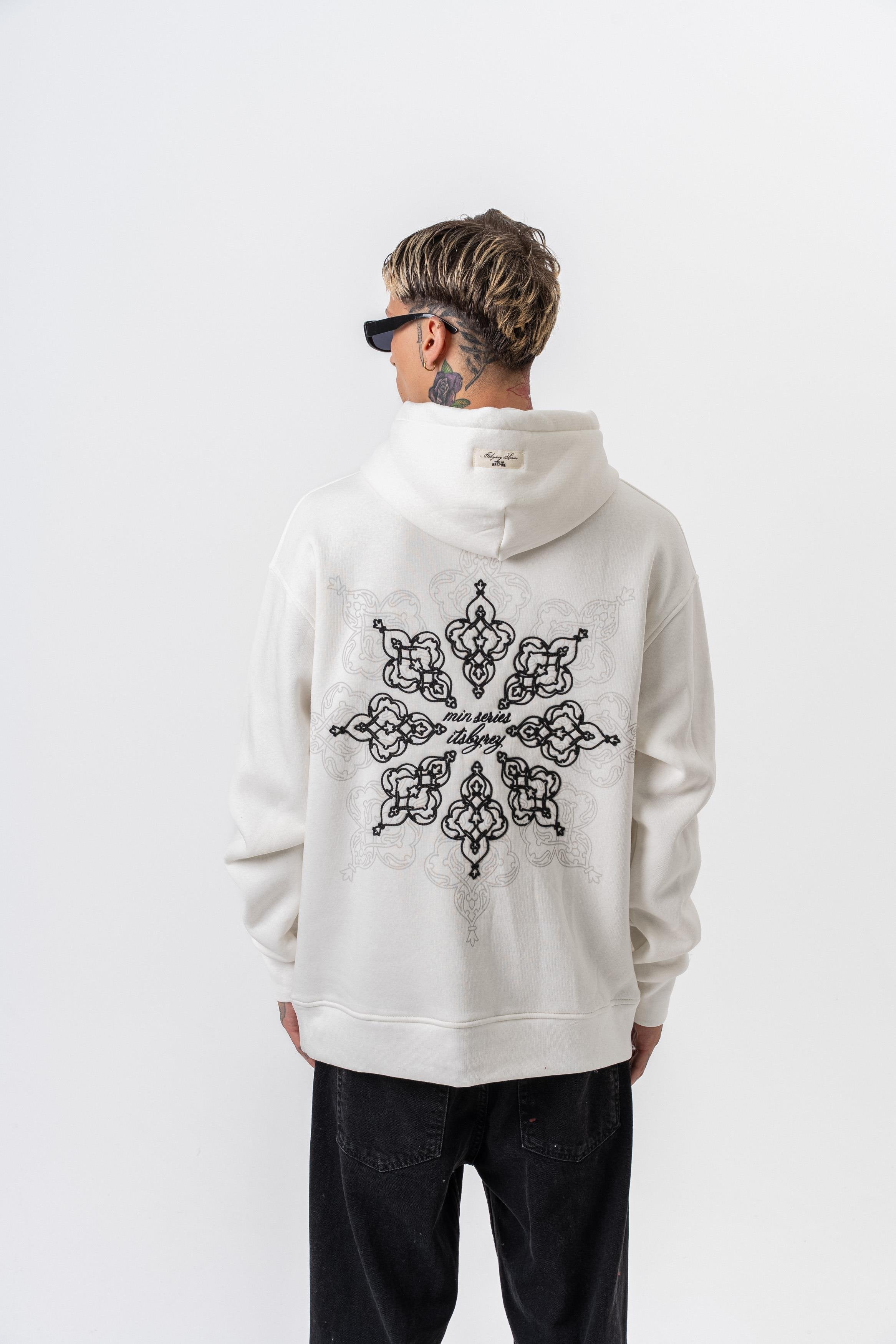 Oversized hoodie met geborduurde capuchon voor heren