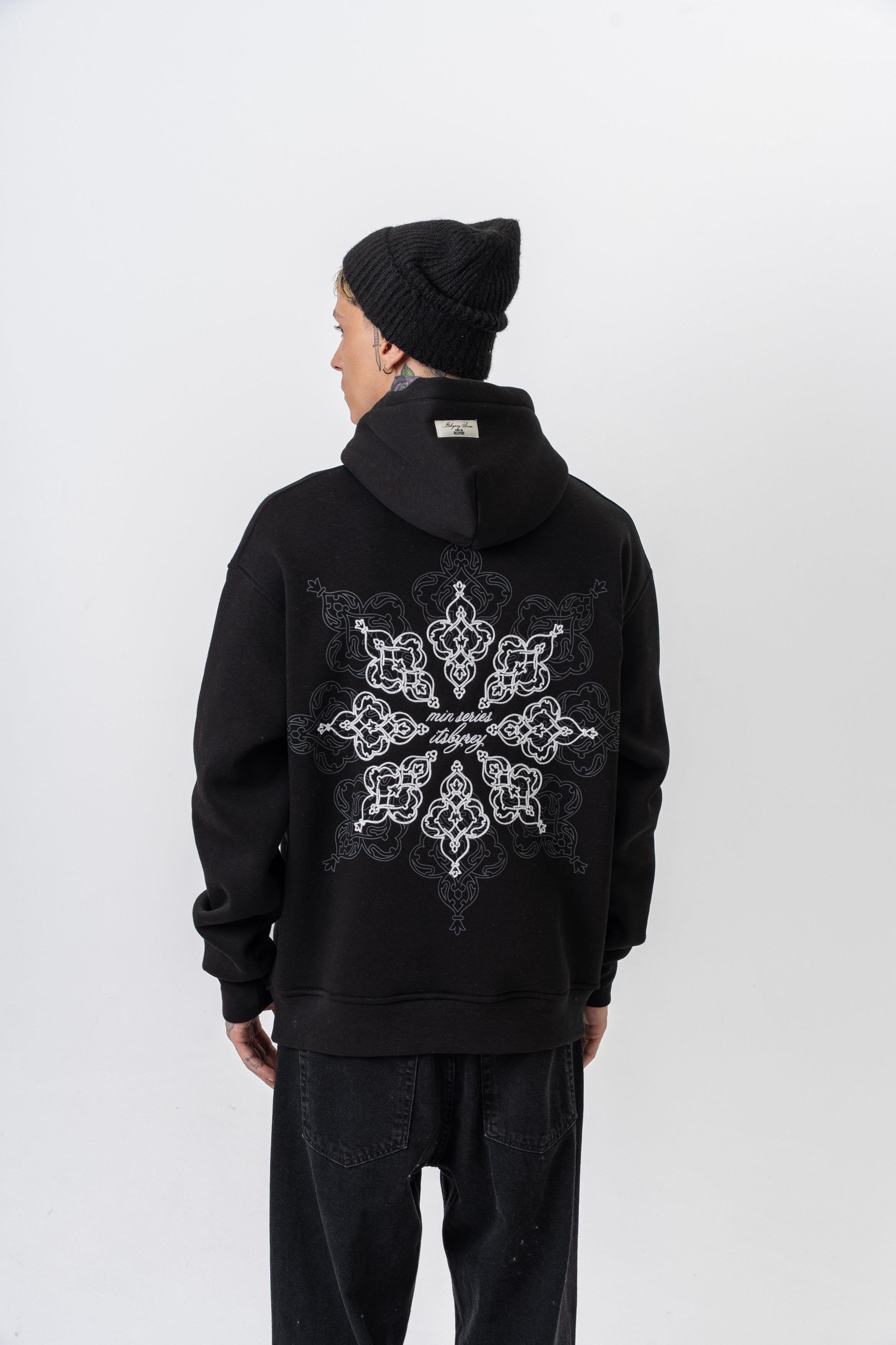 Oversized hoodie met geborduurde capuchon voor heren