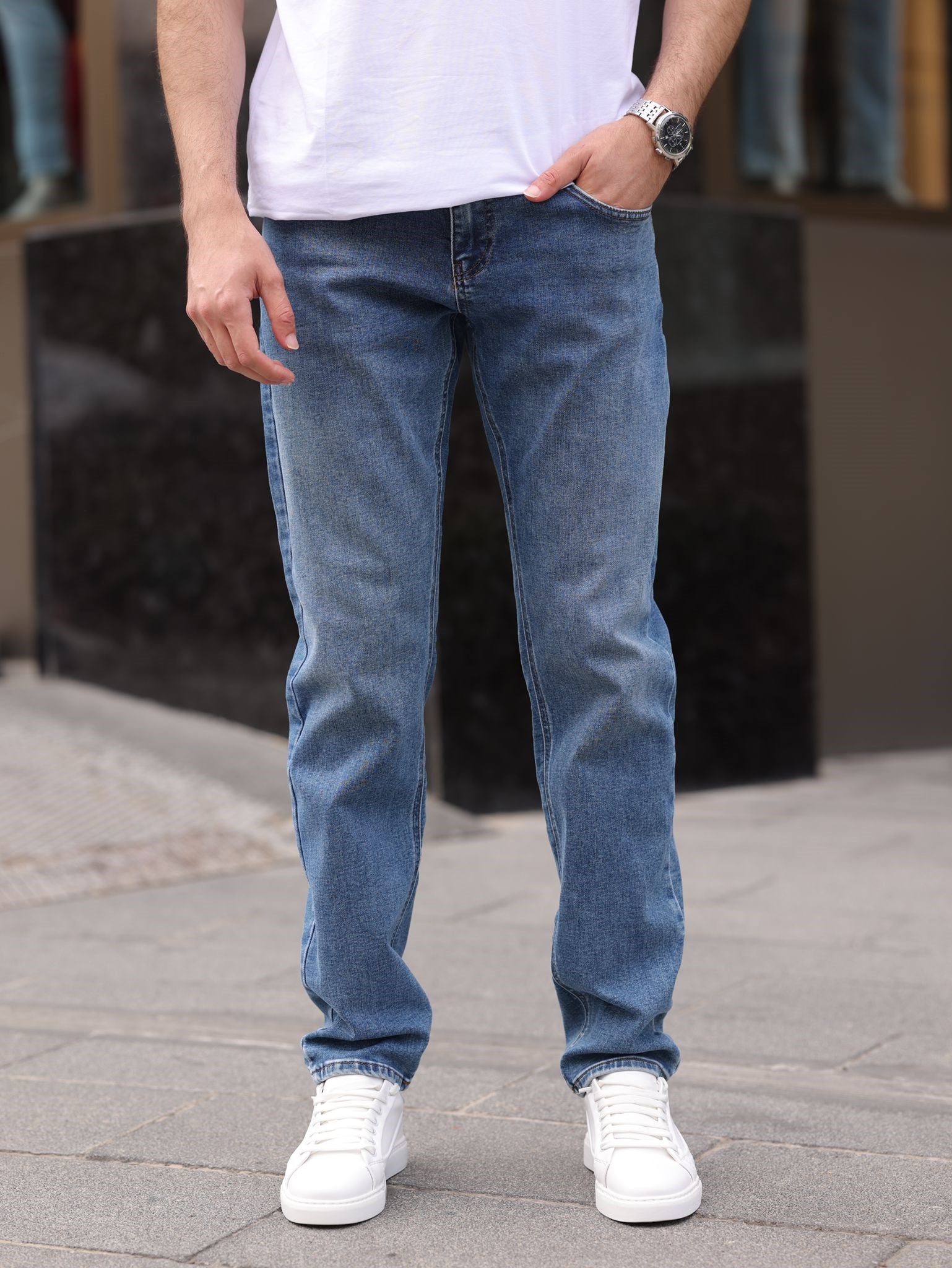 Normale denim broek voor heren