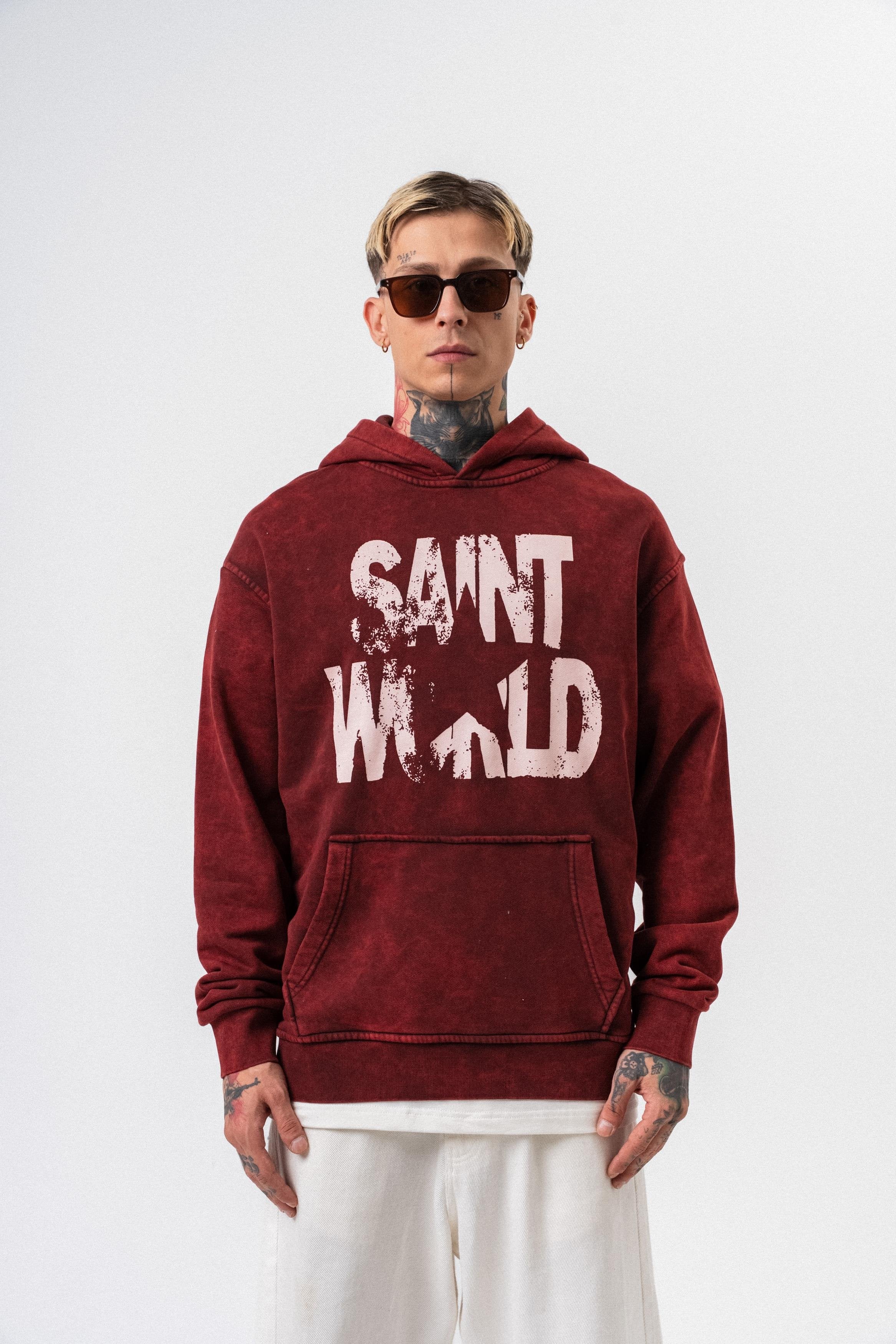 Oversized hoodie met sterrenprint voor heren, gewassen look