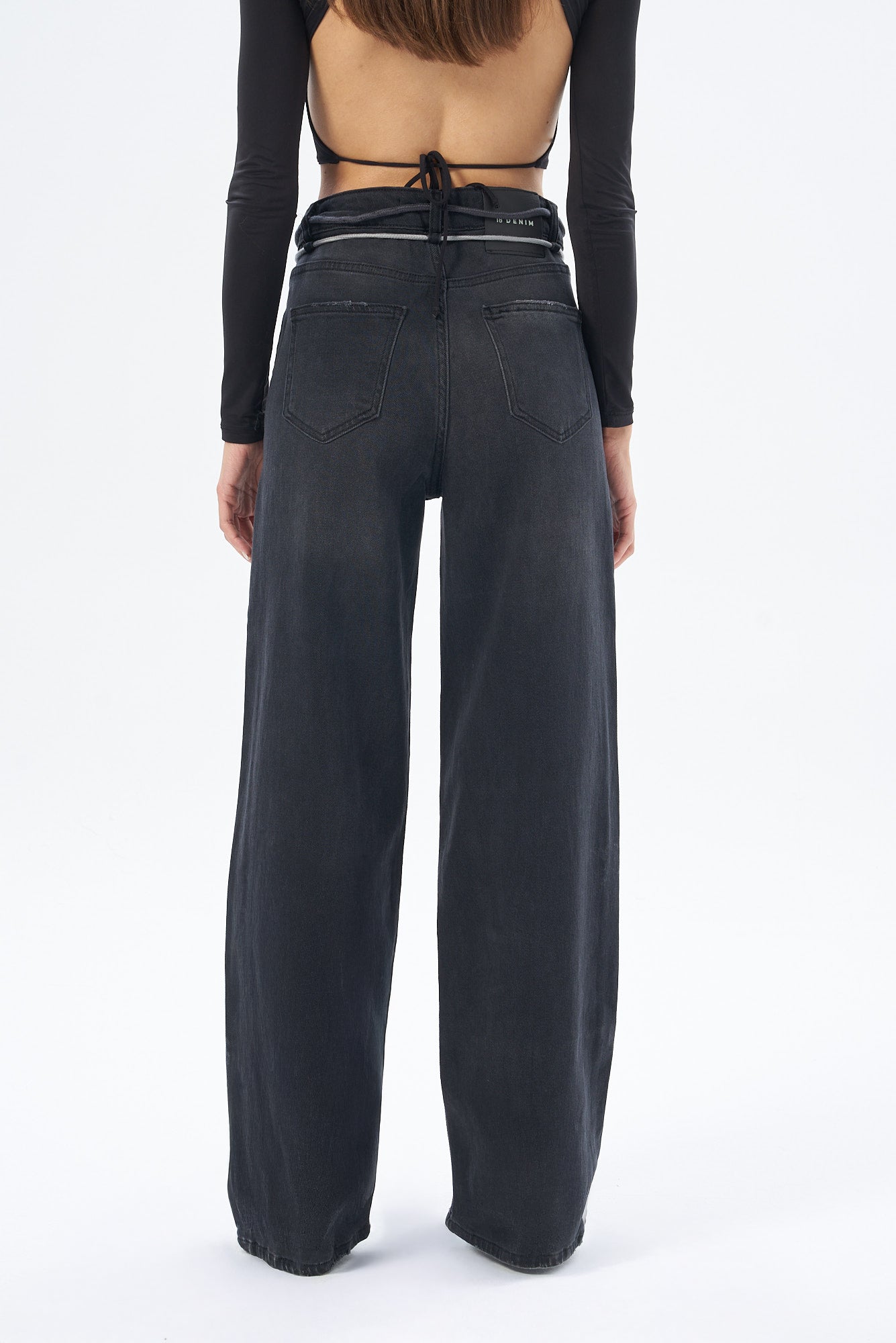 Kadın Baggy Denim Pantolon İpli