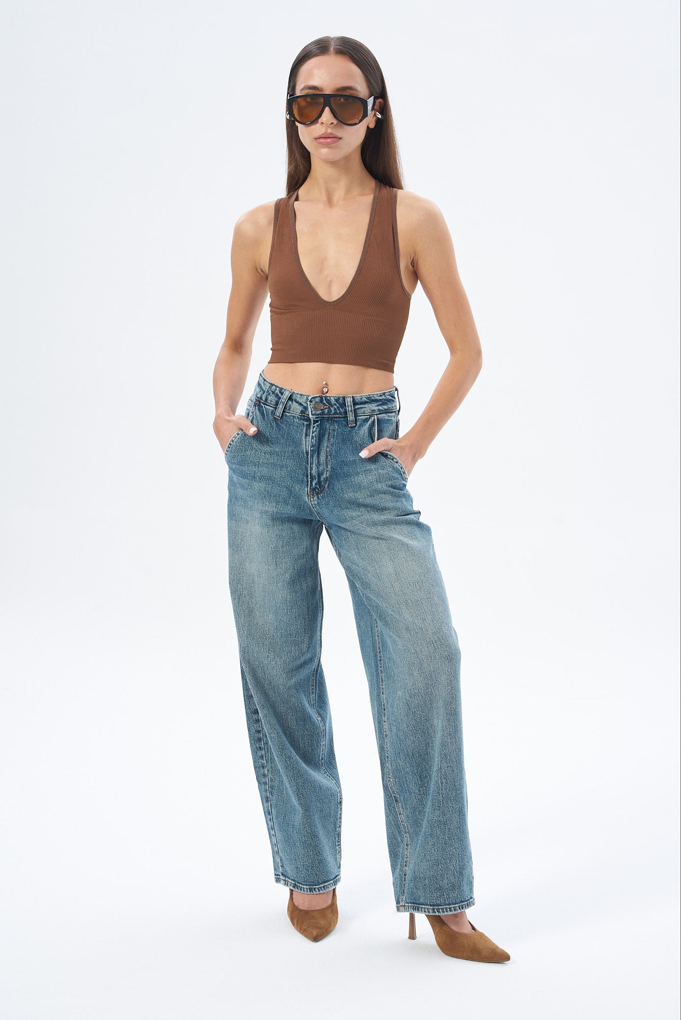 Kadın Denim Skater Pantolon