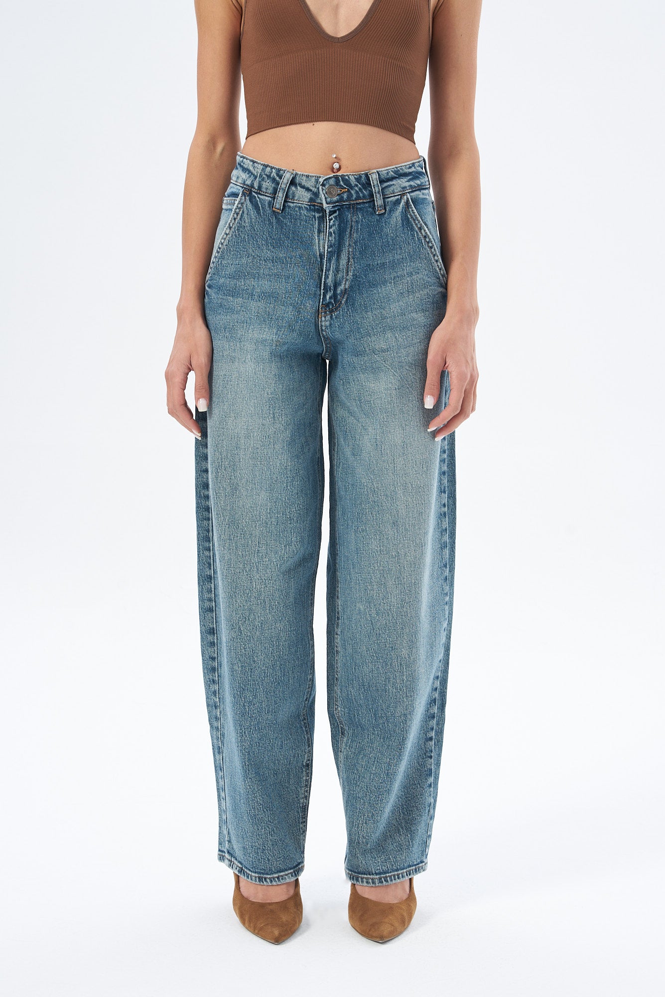 Kadın Denim Skater Pantolon