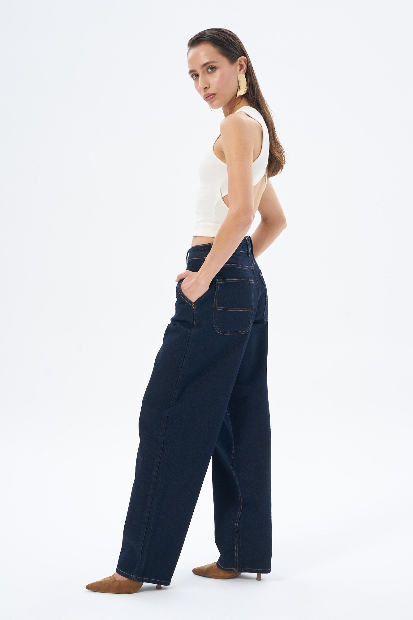 Kadın Denim Skater Pantolon