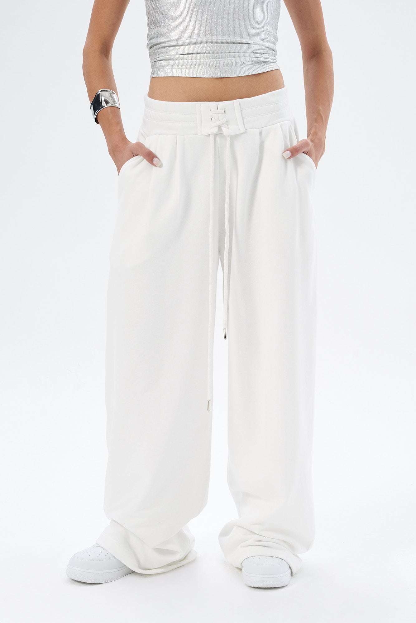 Dames joggingbroek met palazzo model