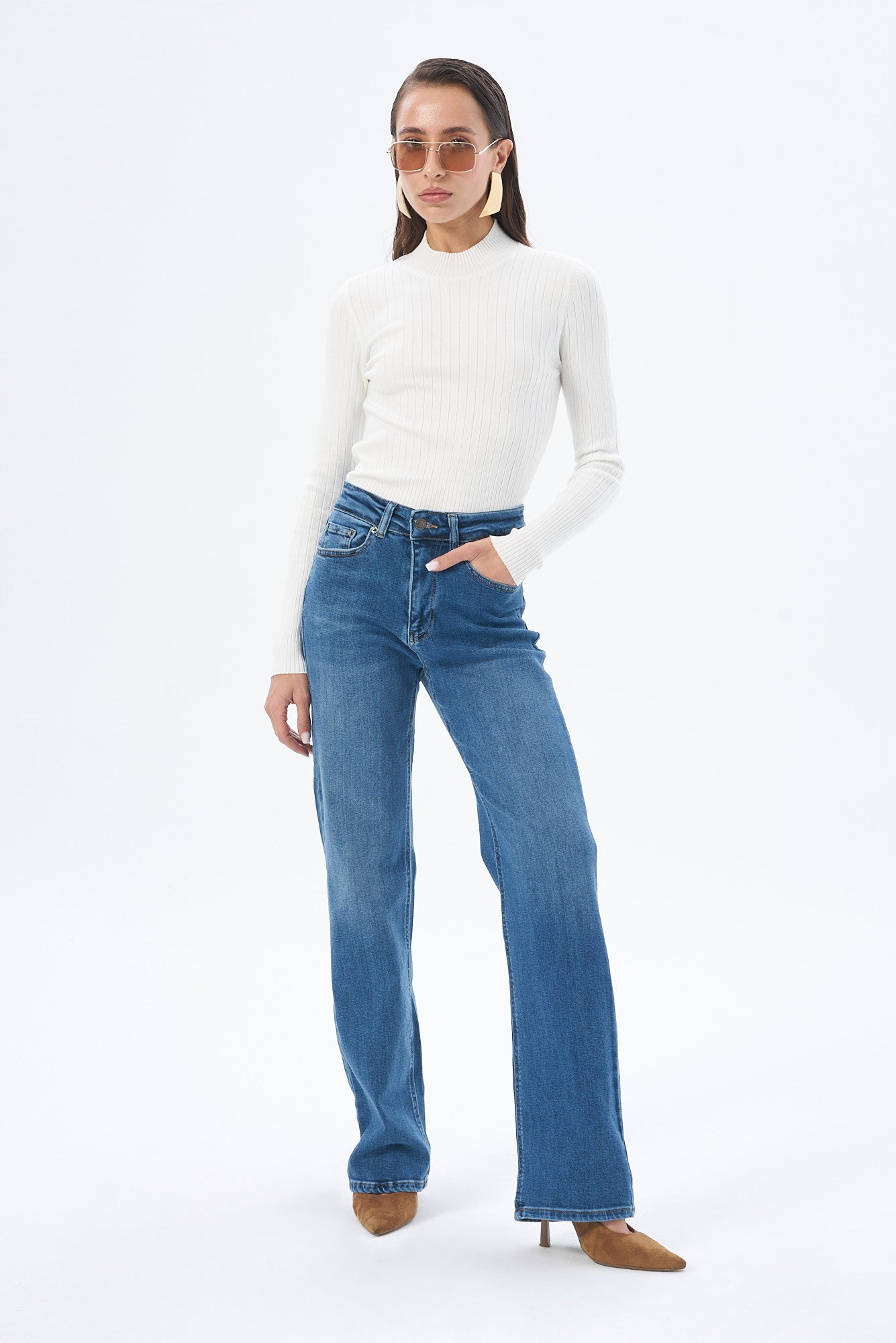 Kadın Straıght Denim Pantolon