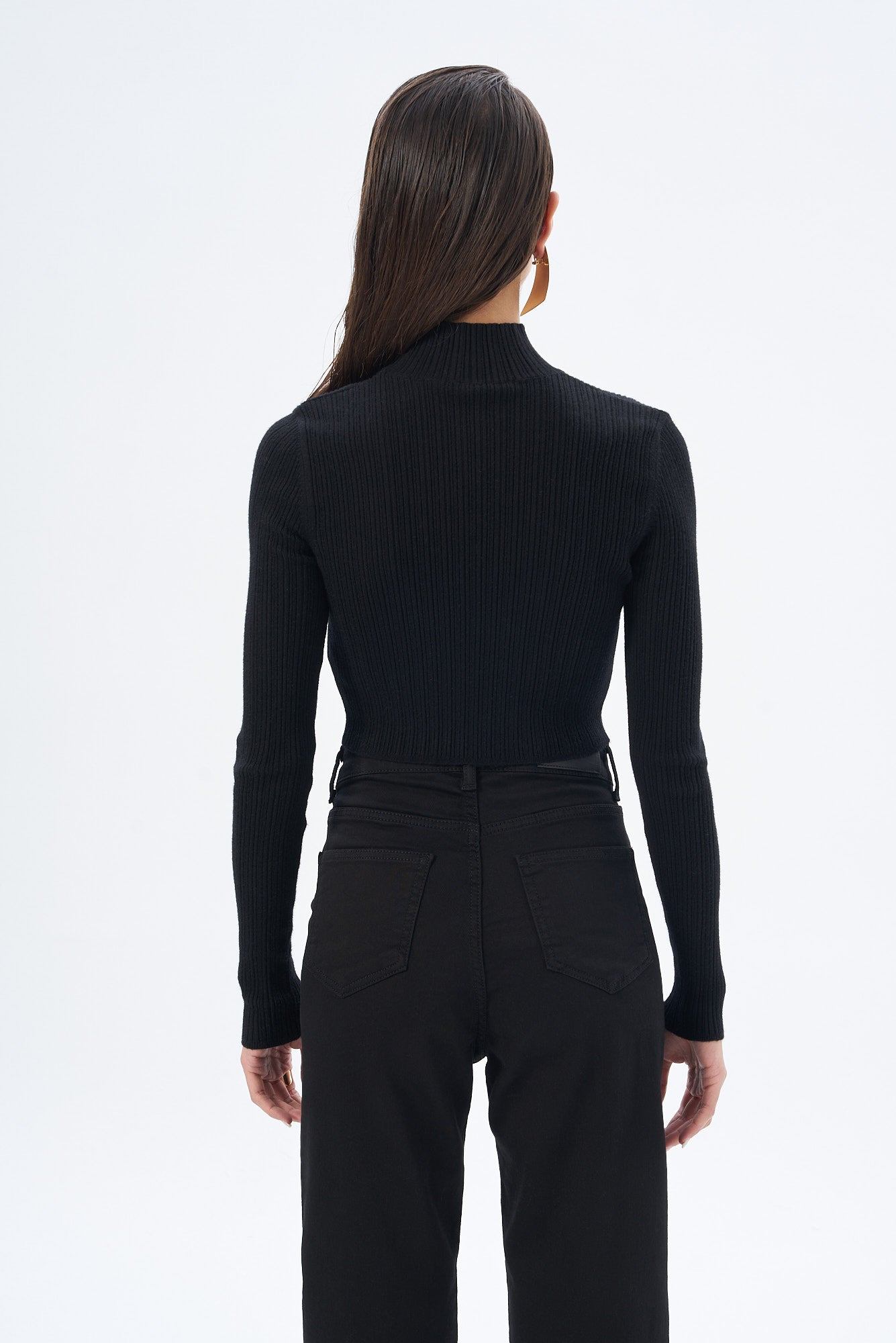 Kadın Yarım Balıkçı Yaka Kazak