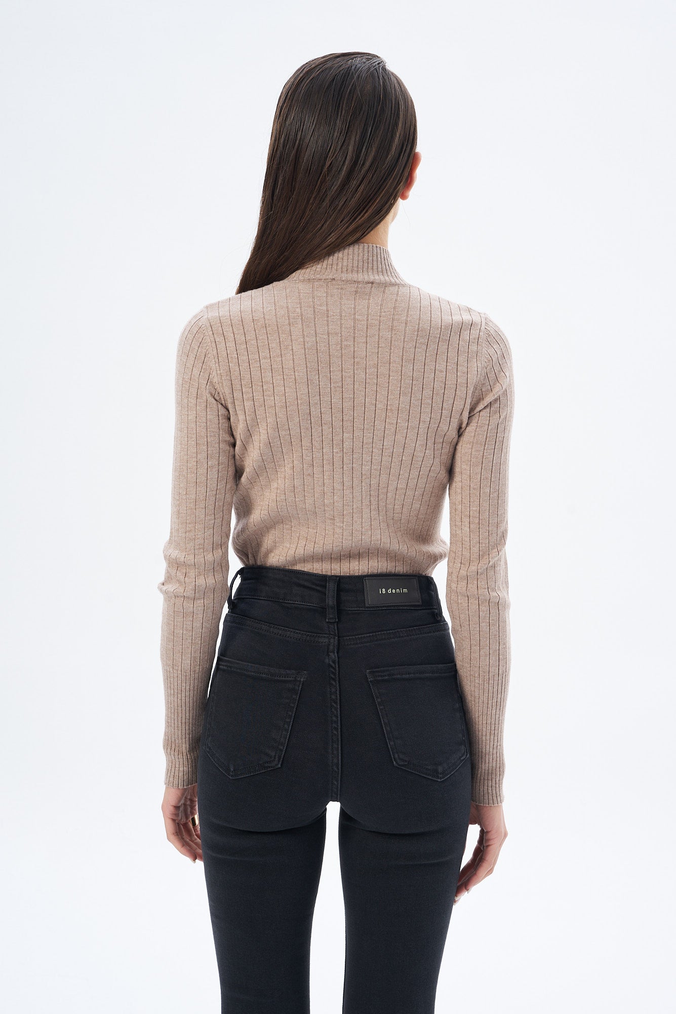 Kadın Yarım Balıkçı Yaka Kazak