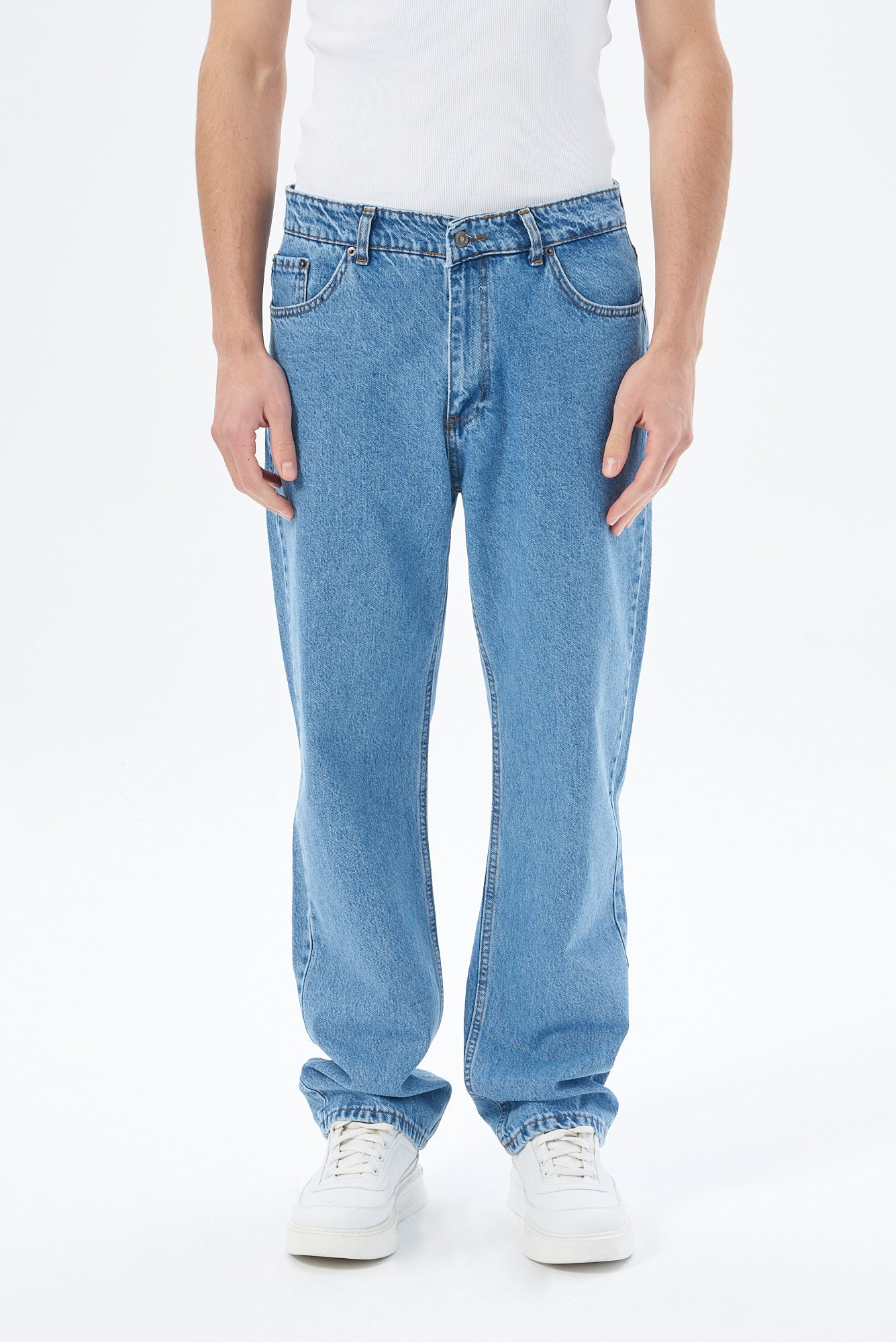 Erkek Baggy Fıt Denim Pantolon