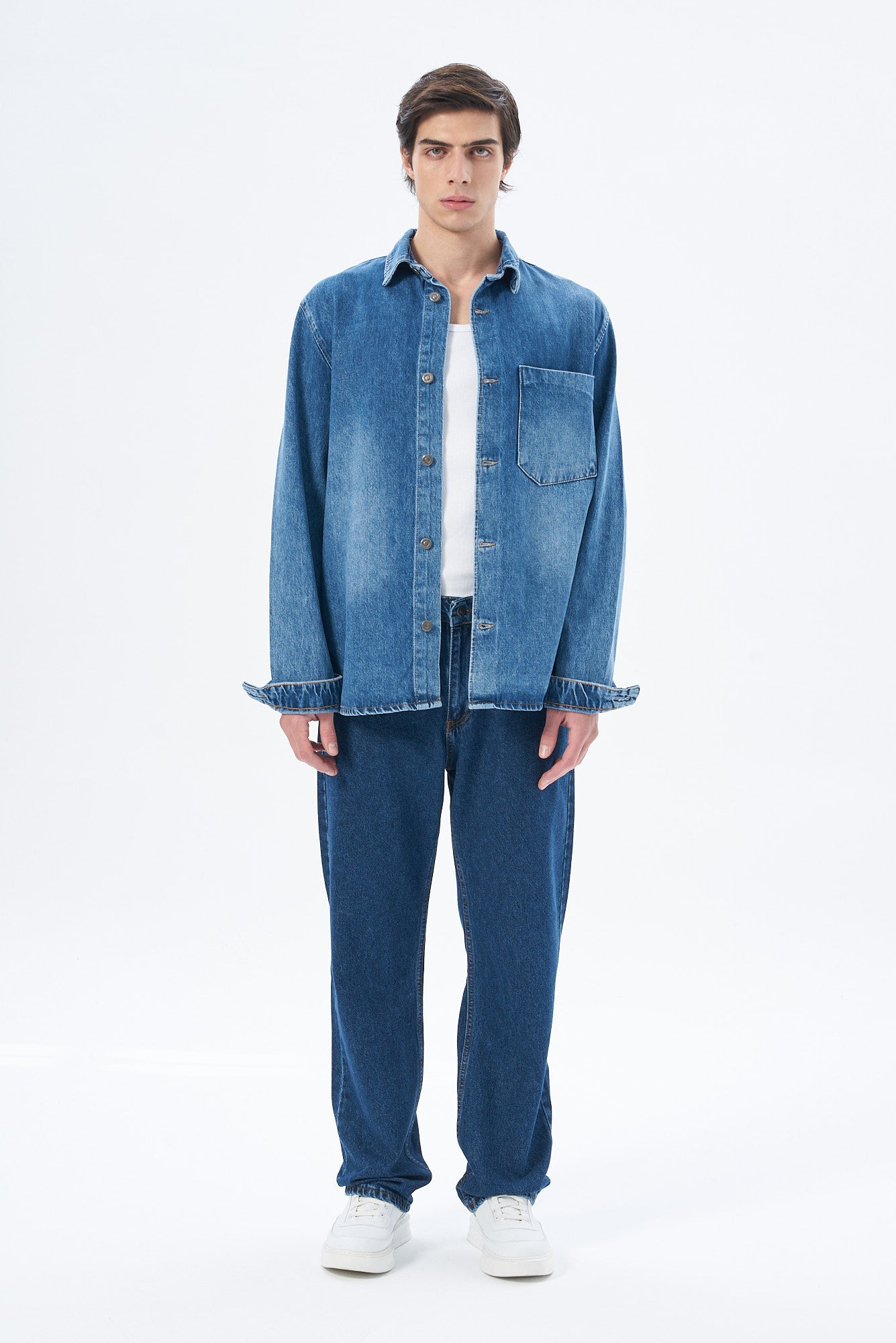 Erkek Baggy Fıt Denim Pantolon