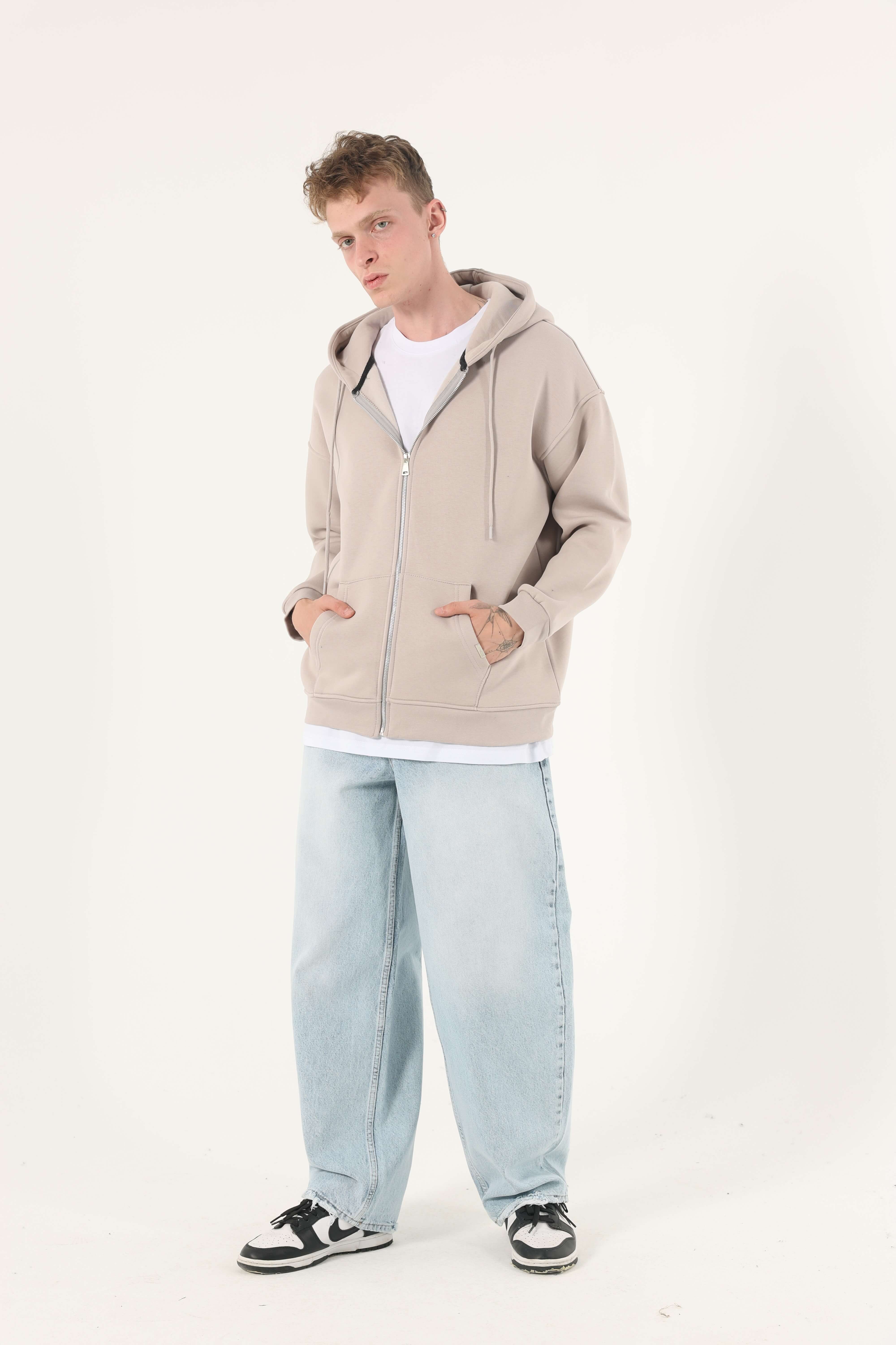 Erkek Comfort Basıc Eşofman Üstü Fermuarlı