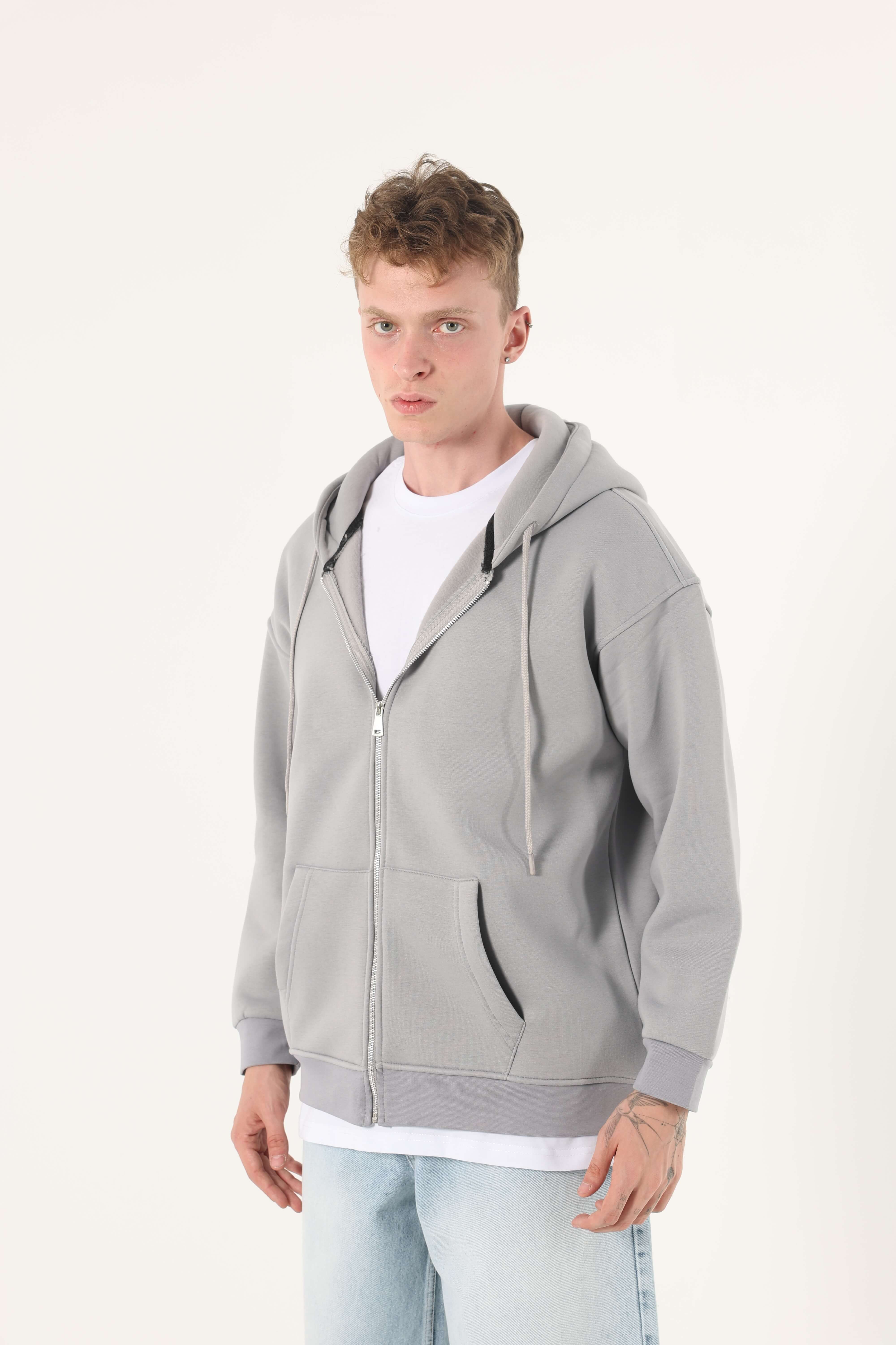 Erkek Comfort Basıc Eşofman Üstü Fermuarlı