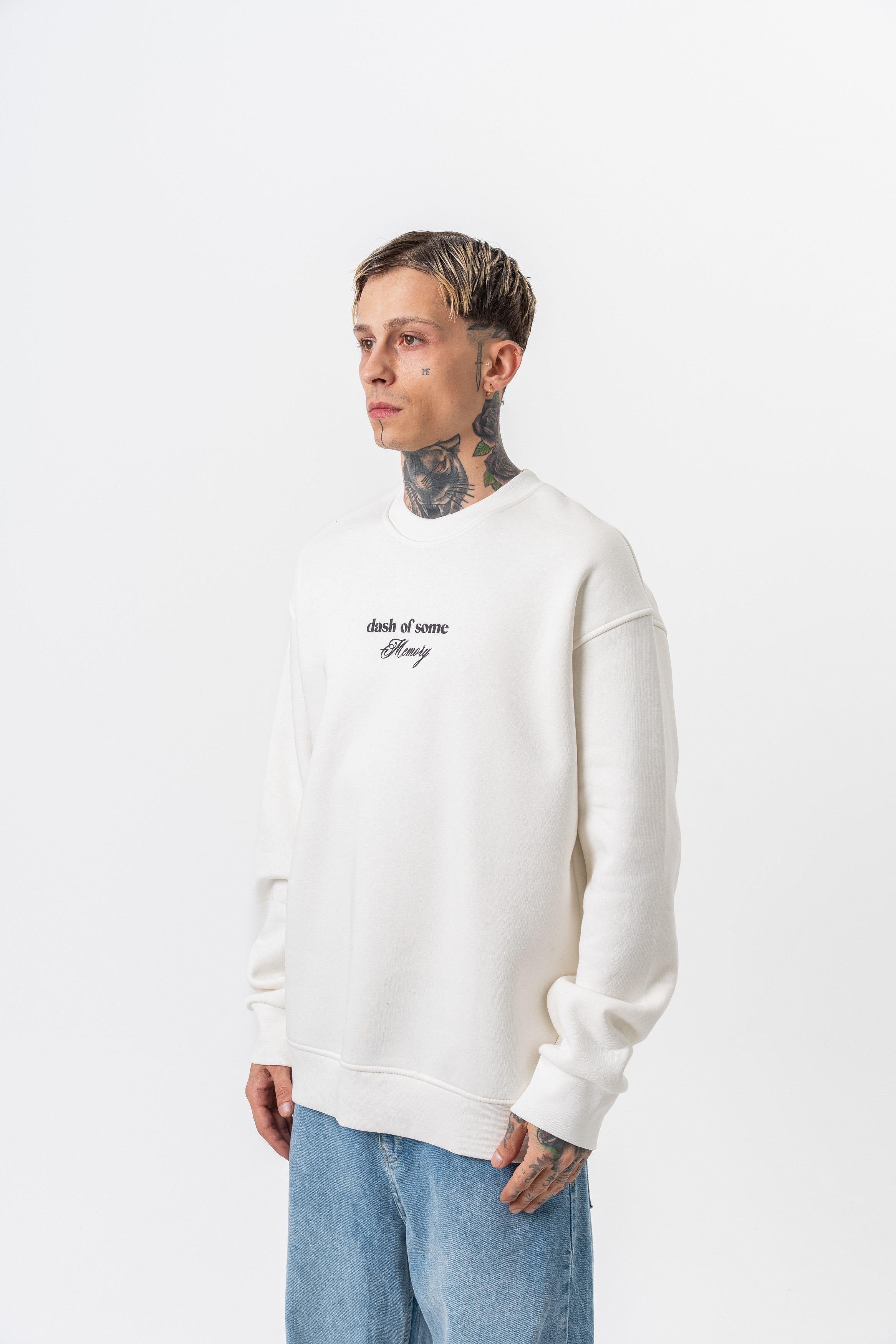 Oversized sweatshirt met ronde hals en memory foam print voor heren