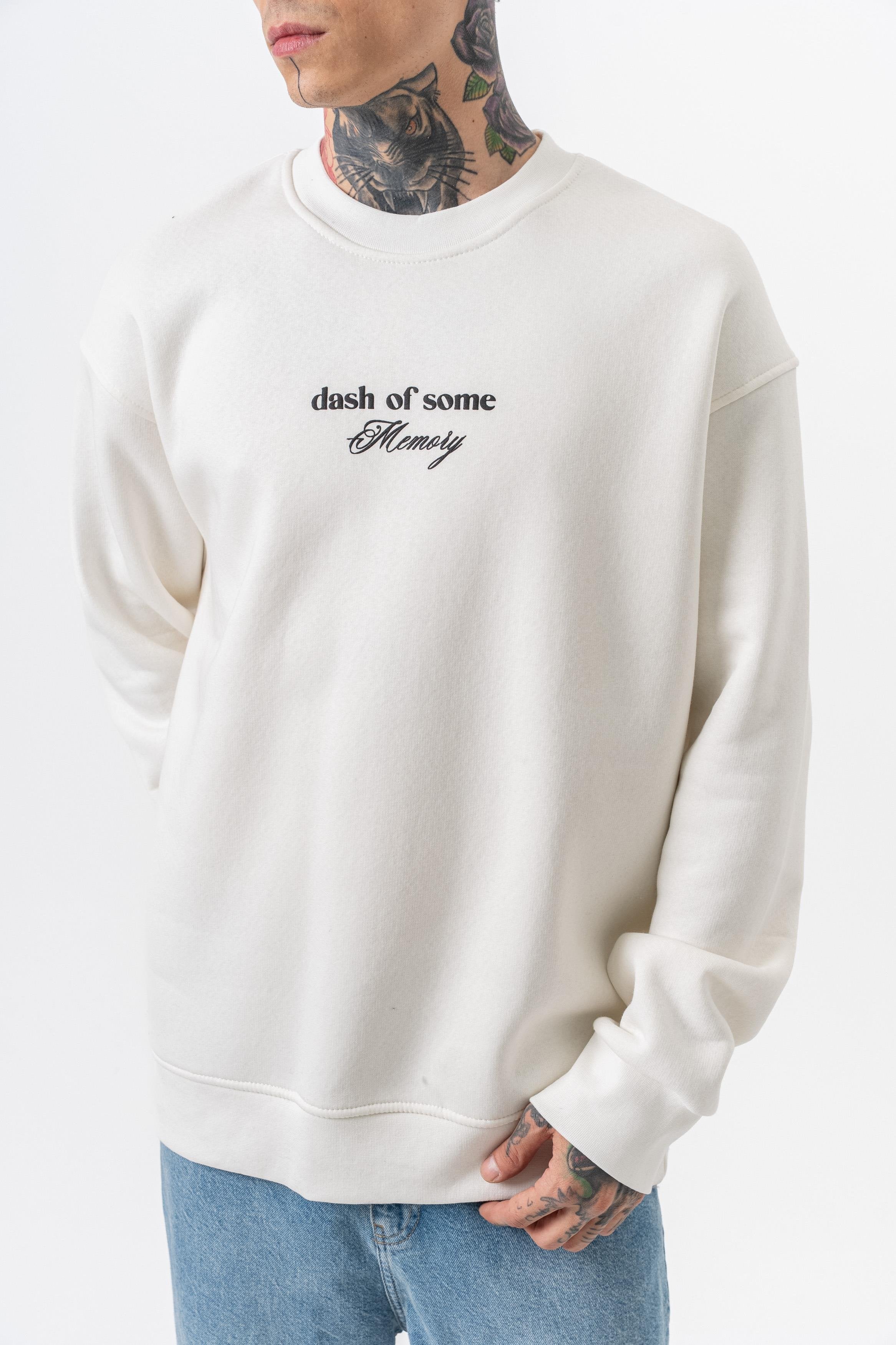 Oversized sweatshirt met ronde hals en memory foam print voor heren