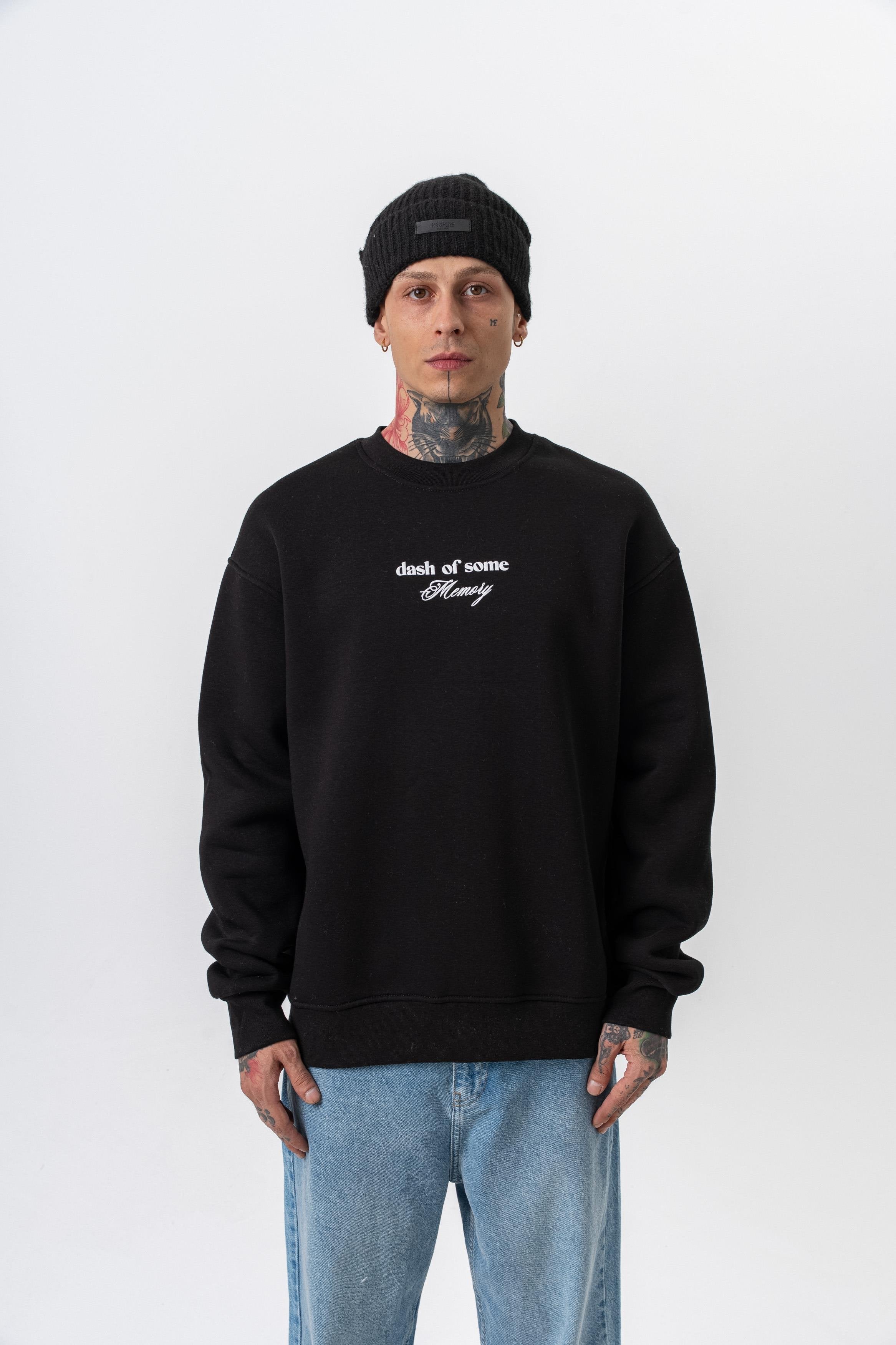 Oversized sweatshirt met ronde hals en memory foam print voor heren