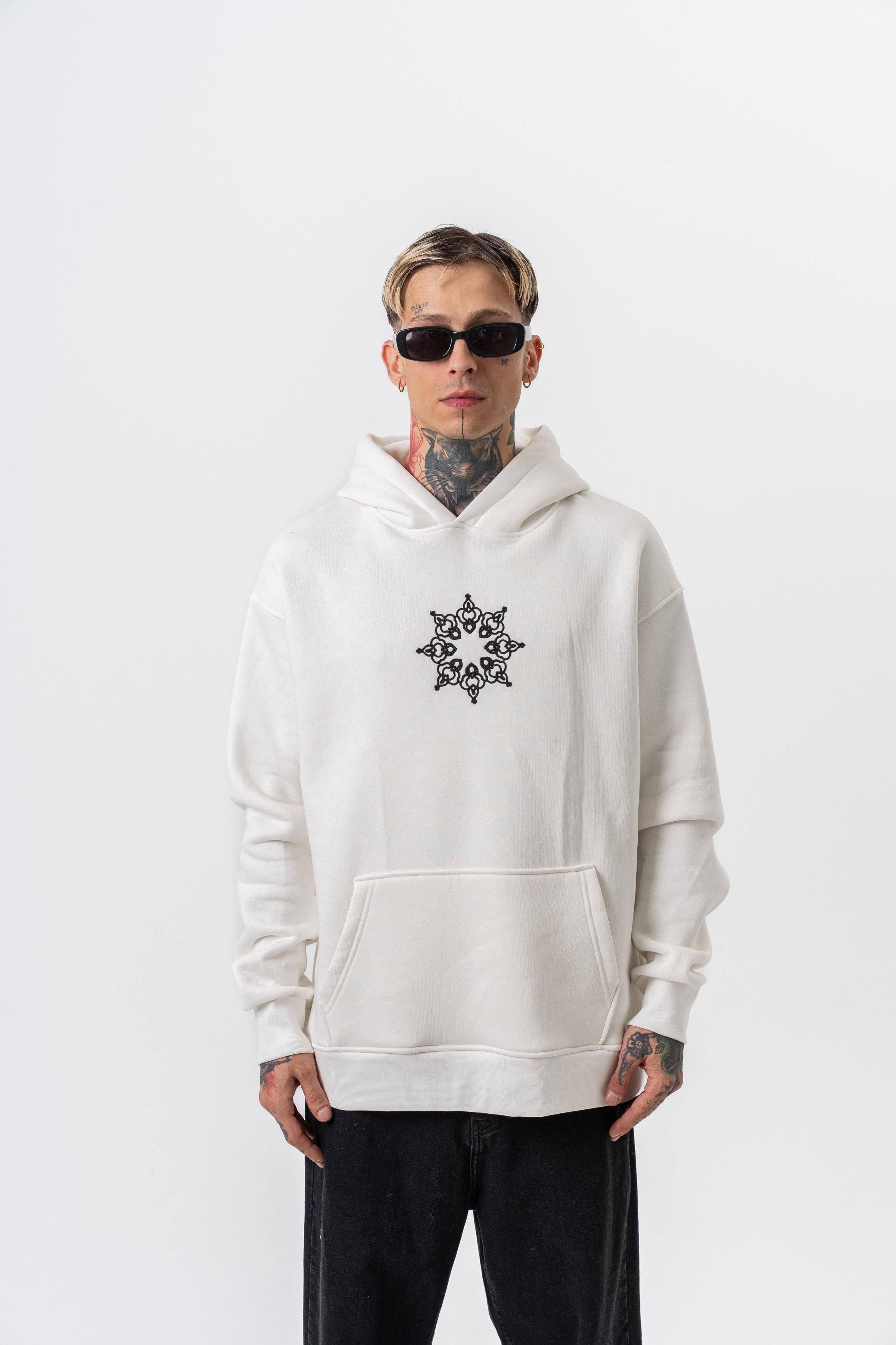 Oversized hoodie met geborduurde capuchon voor heren