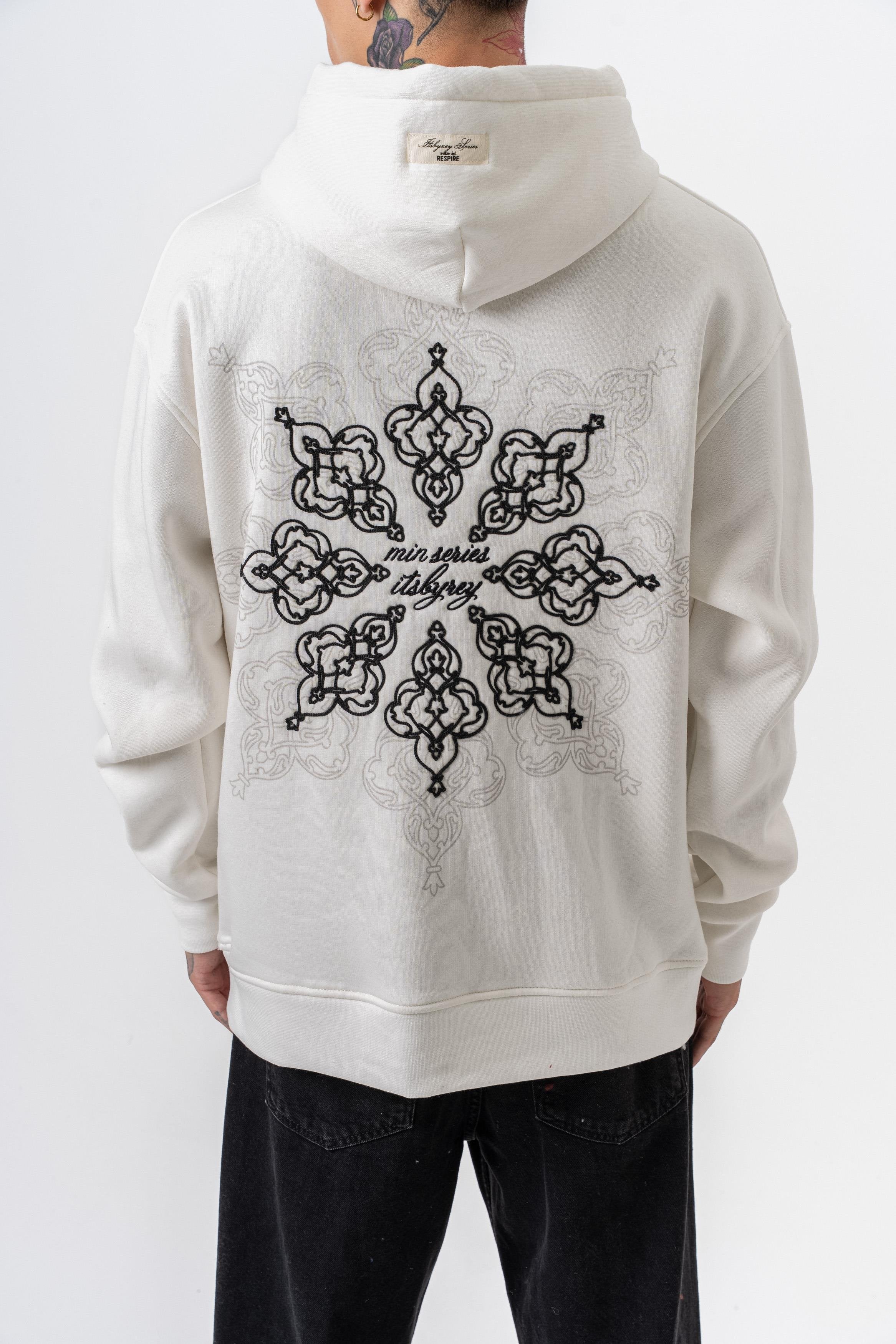 Oversized hoodie met geborduurde capuchon voor heren
