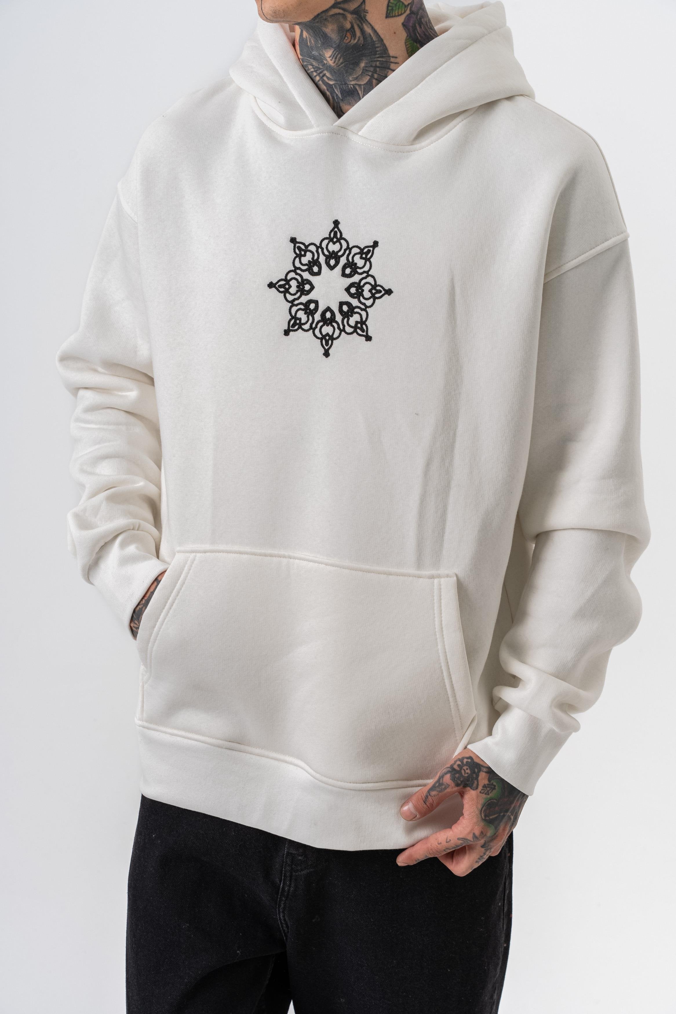 Oversized hoodie met geborduurde capuchon voor heren