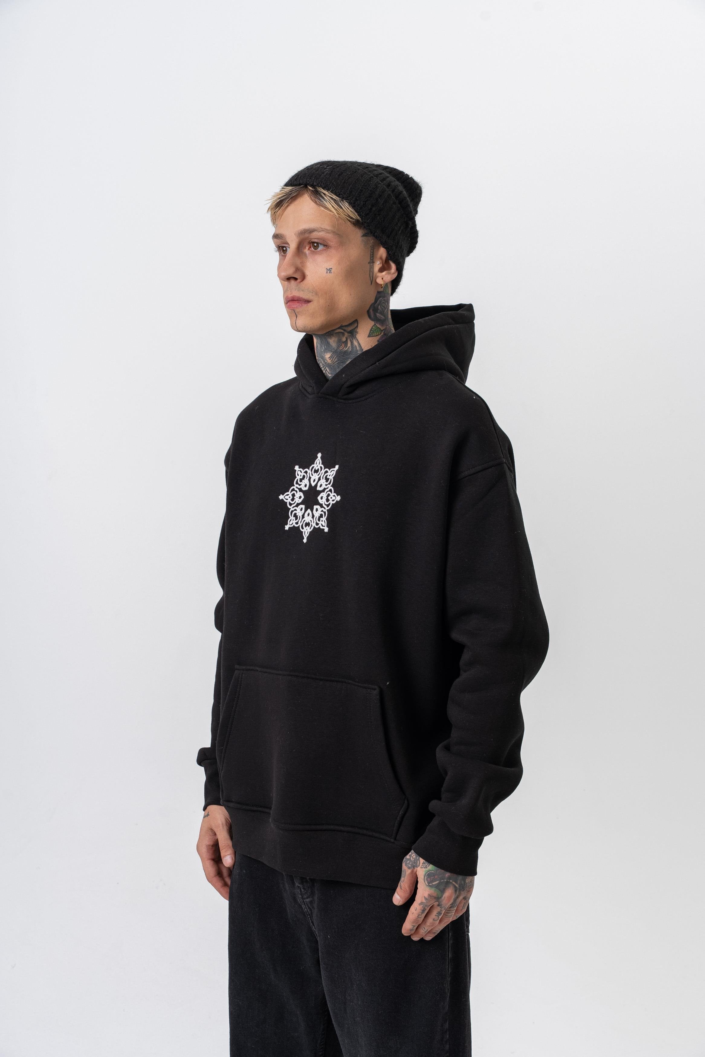 Oversized hoodie met geborduurde capuchon voor heren
