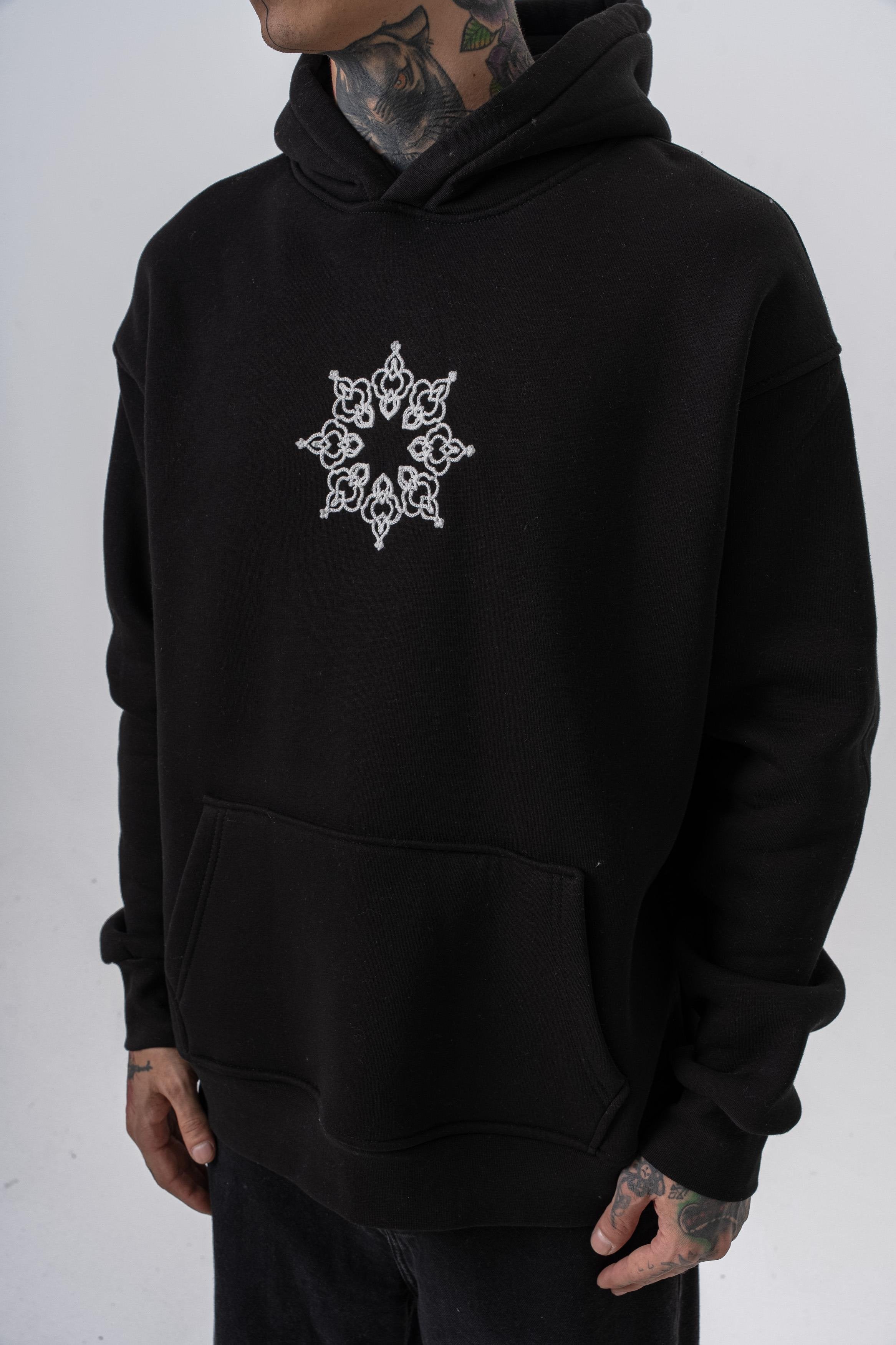 Oversized hoodie met geborduurde capuchon voor heren