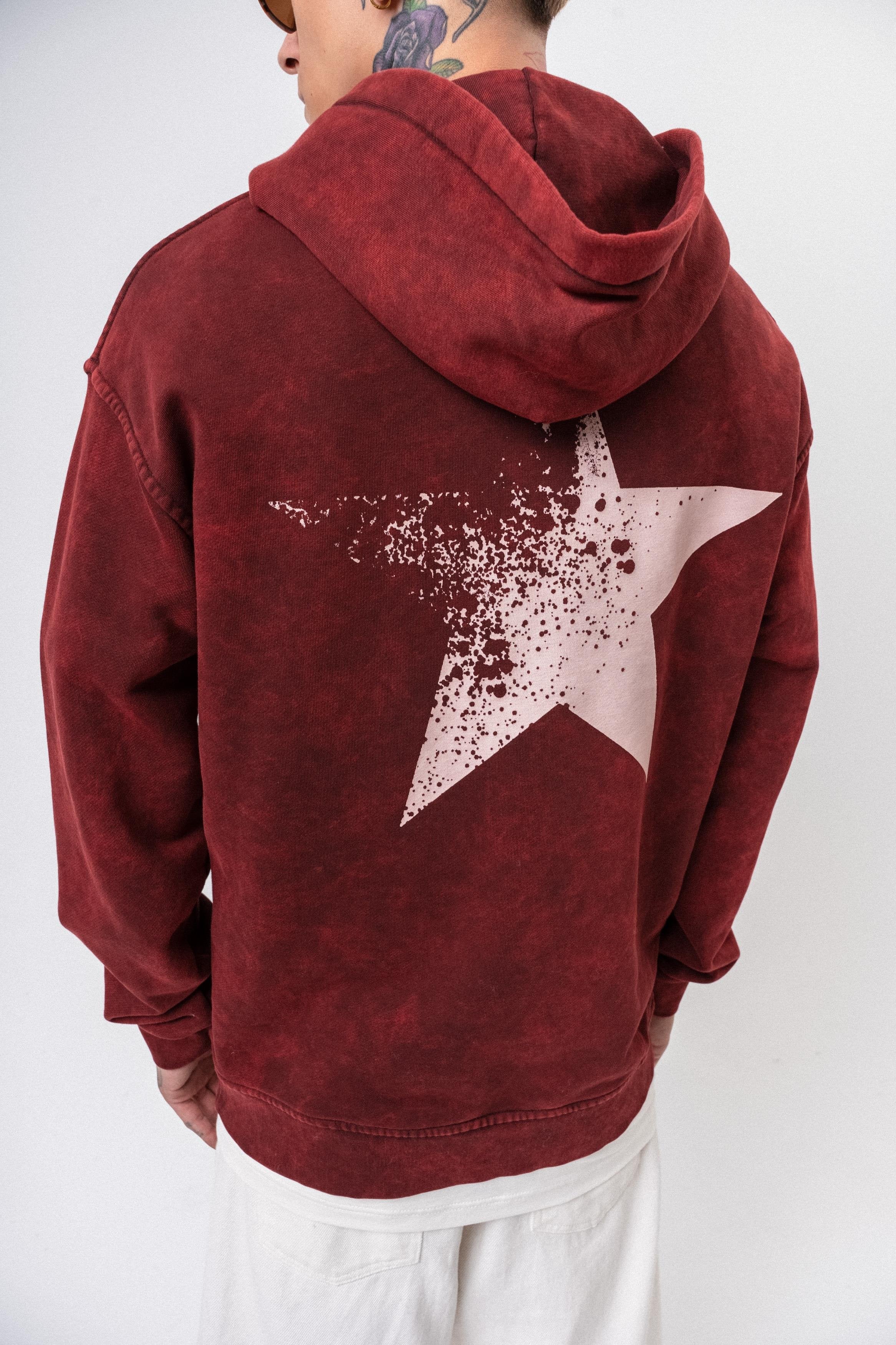 Oversized hoodie met sterrenprint voor heren, gewassen look