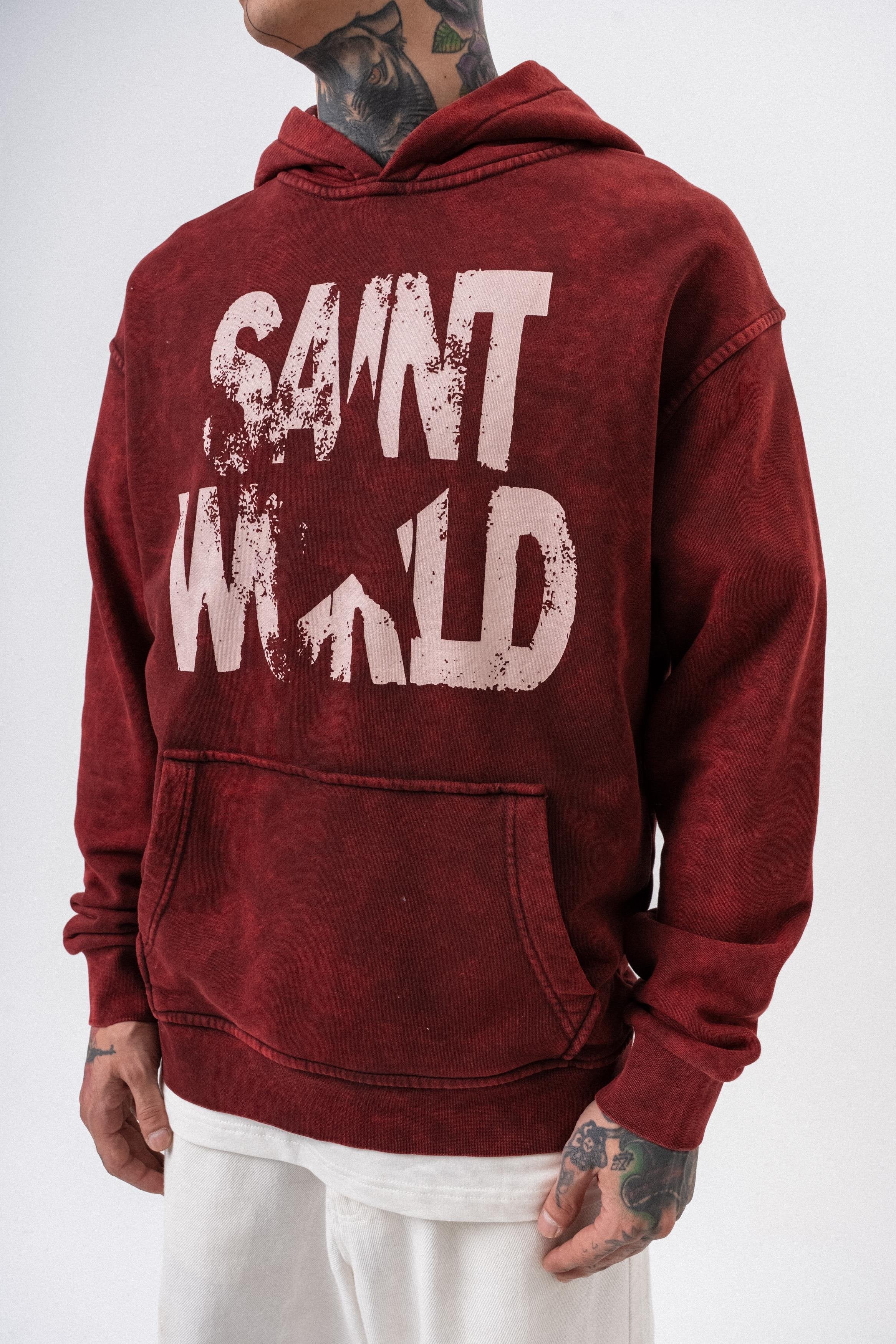 Oversized hoodie met sterrenprint voor heren, gewassen look