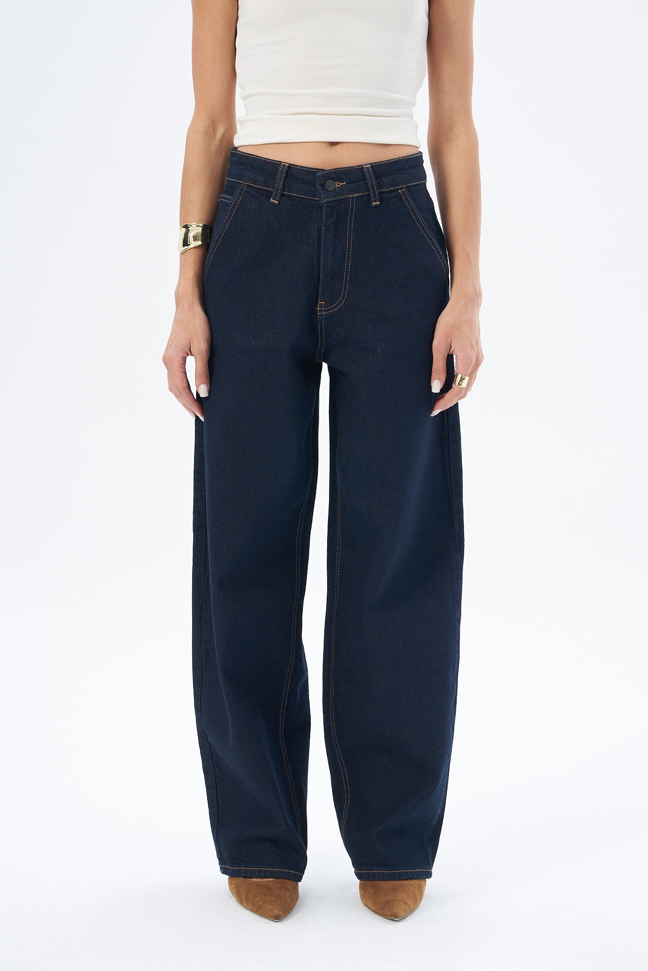 Kadın Denim Skater Pantolon