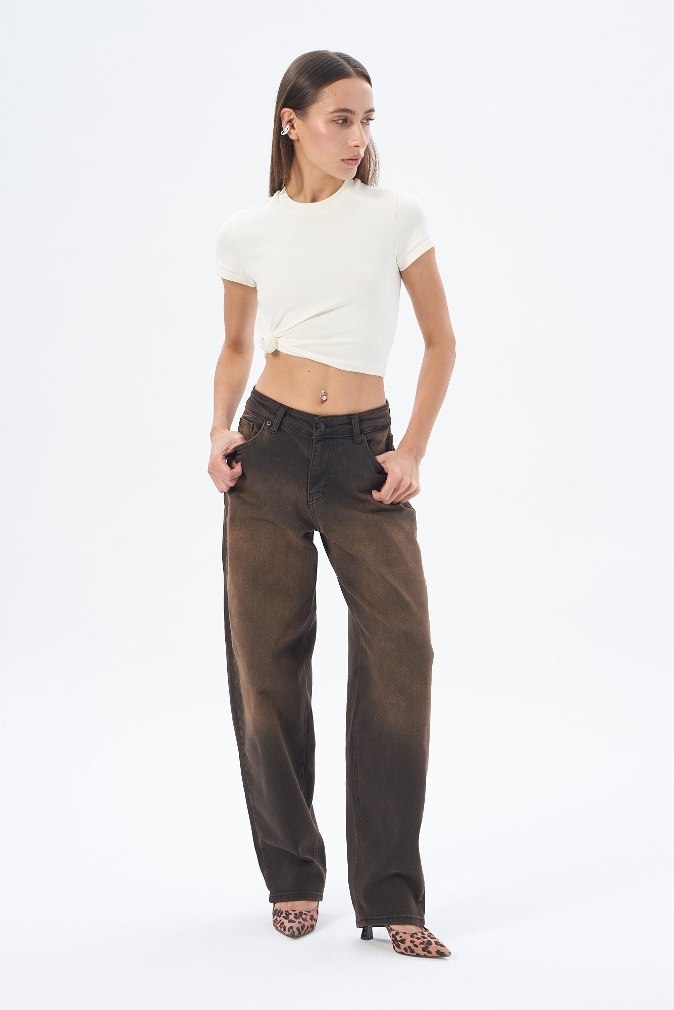 Kadın Skater Long Denim Pantolon