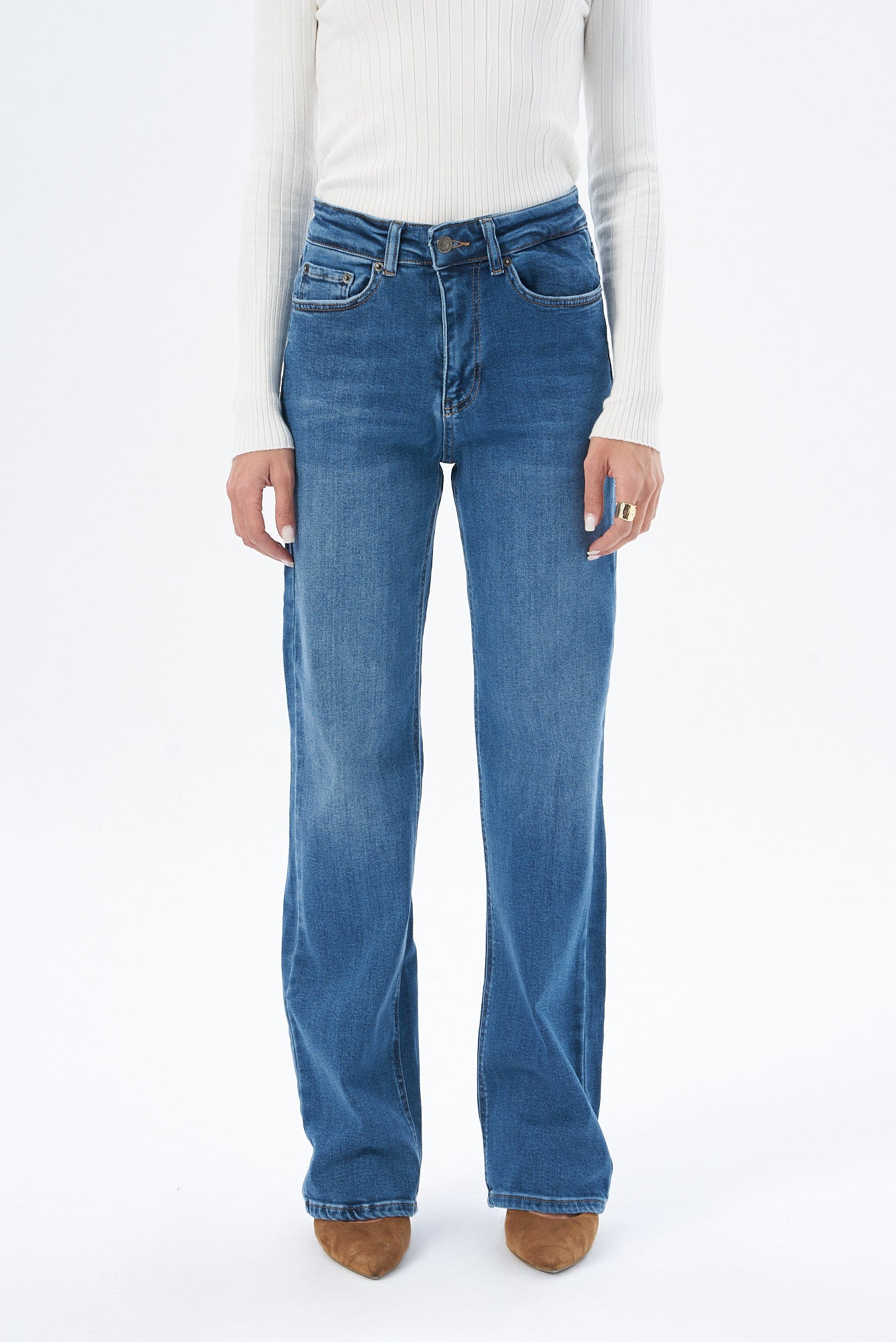 Kadın Straıght Denim Pantolon