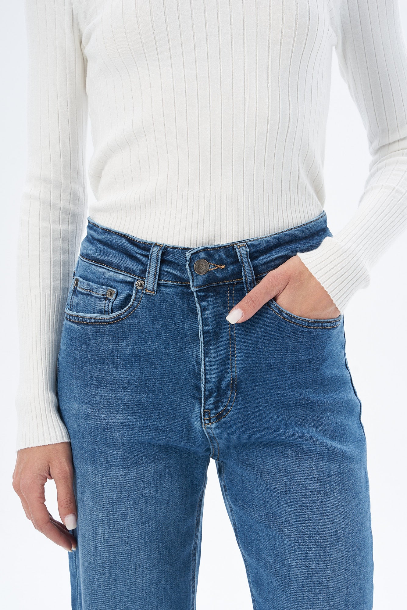 Kadın Straıght Denim Pantolon