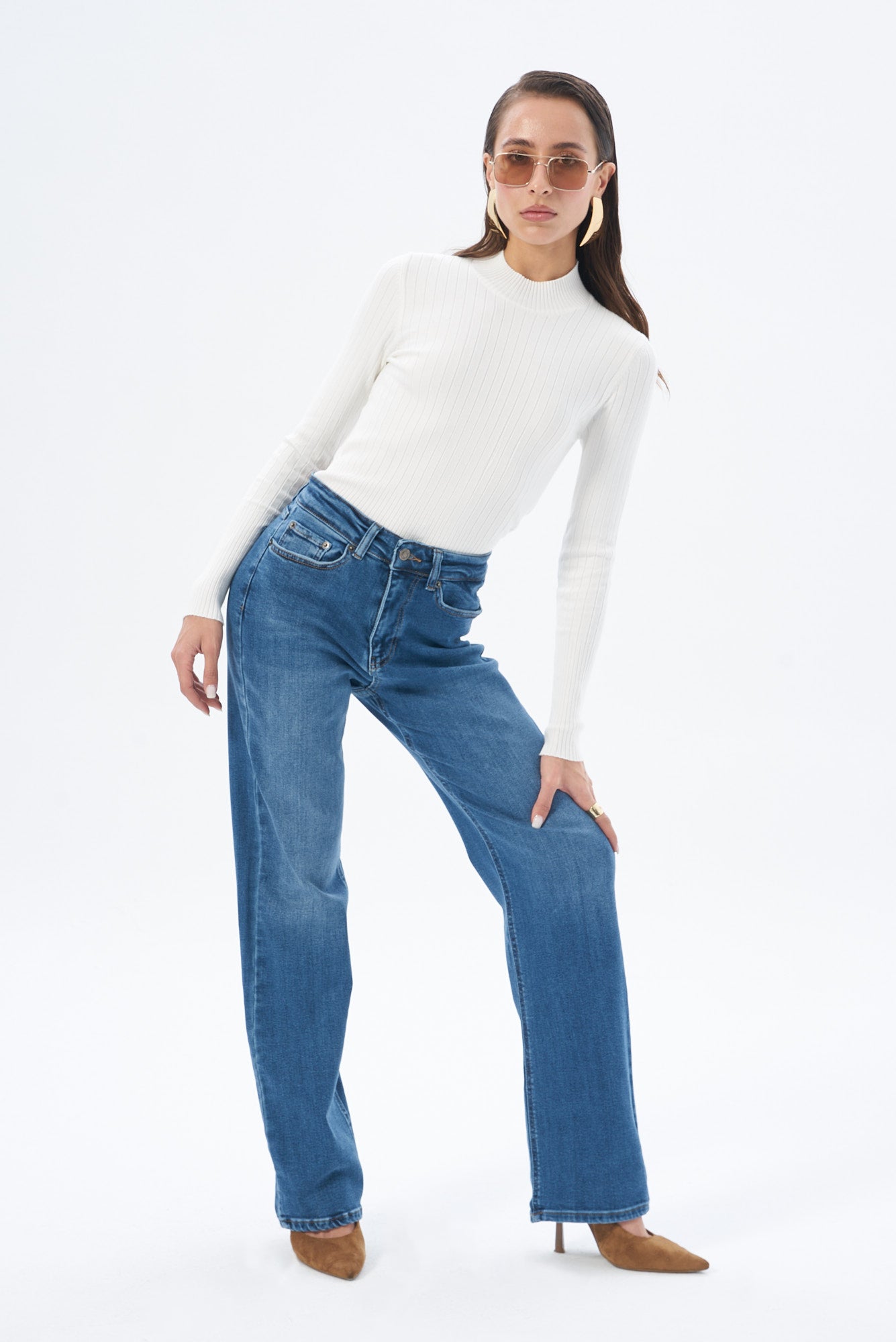 Kadın Straıght Denim Pantolon