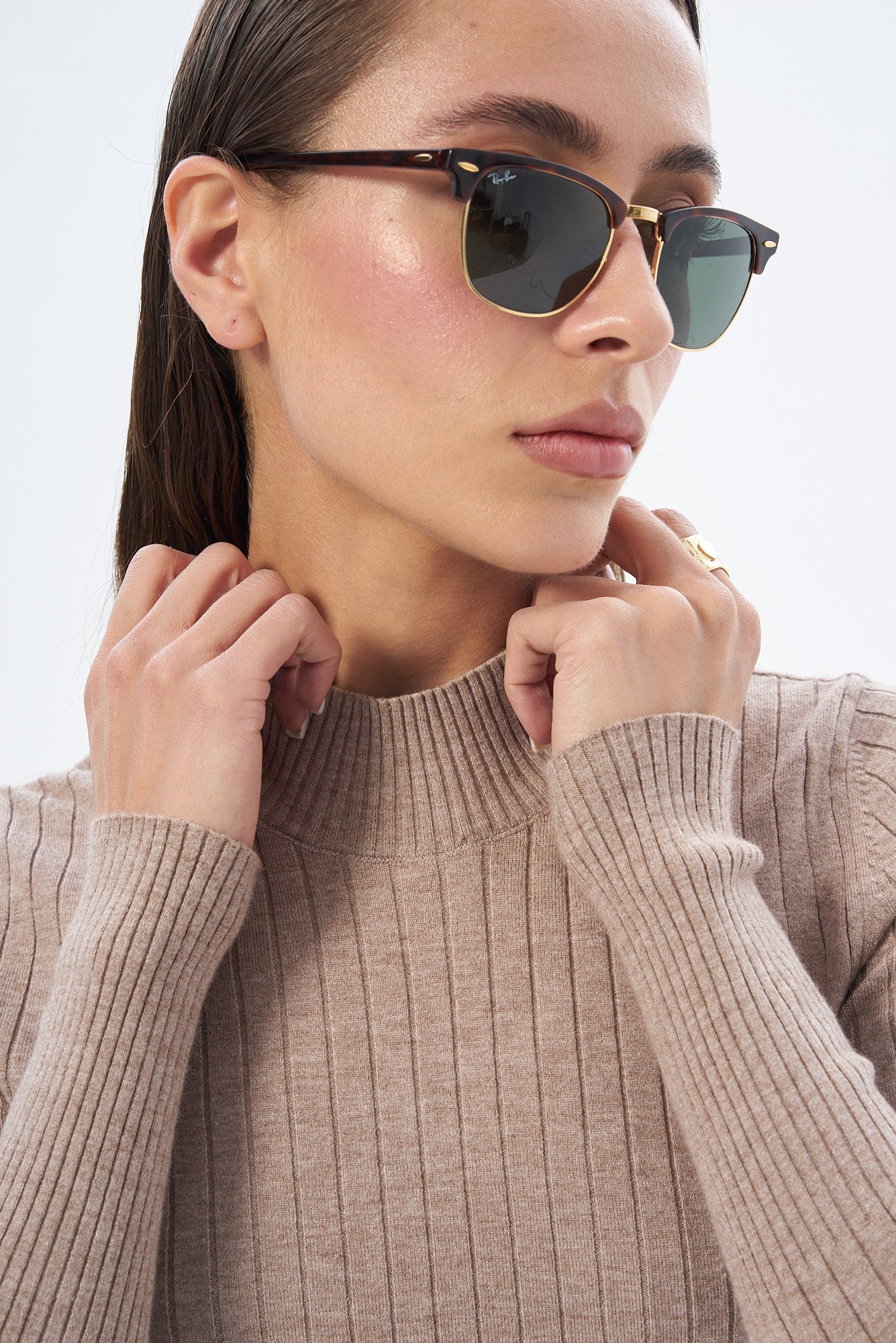 Kadın Yarım Balıkçı Yaka Kazak